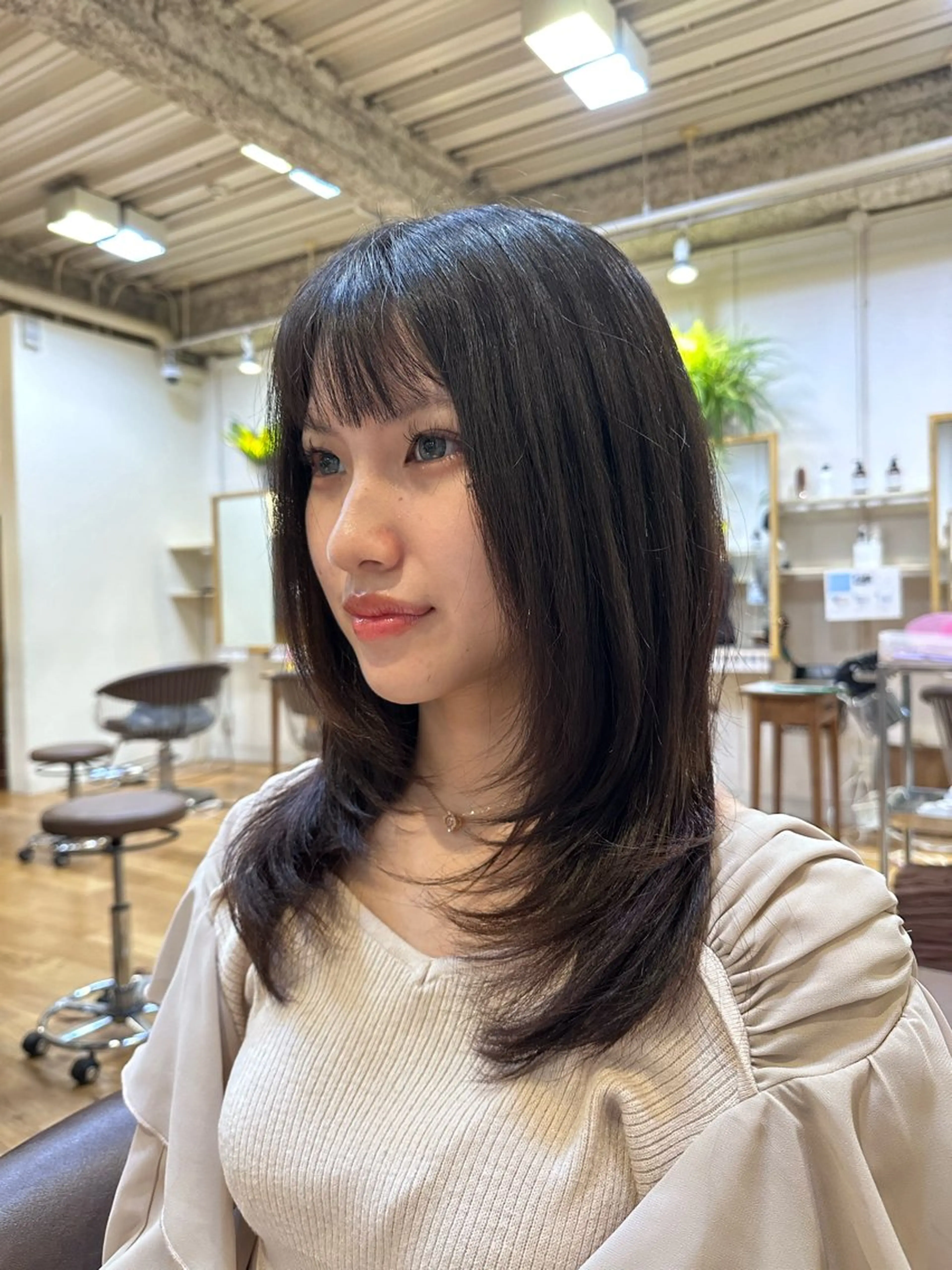 セミロング 韓国風ヘア レイヤーカット 🌈似合わせショート /かりん🌈のヘアスタイル