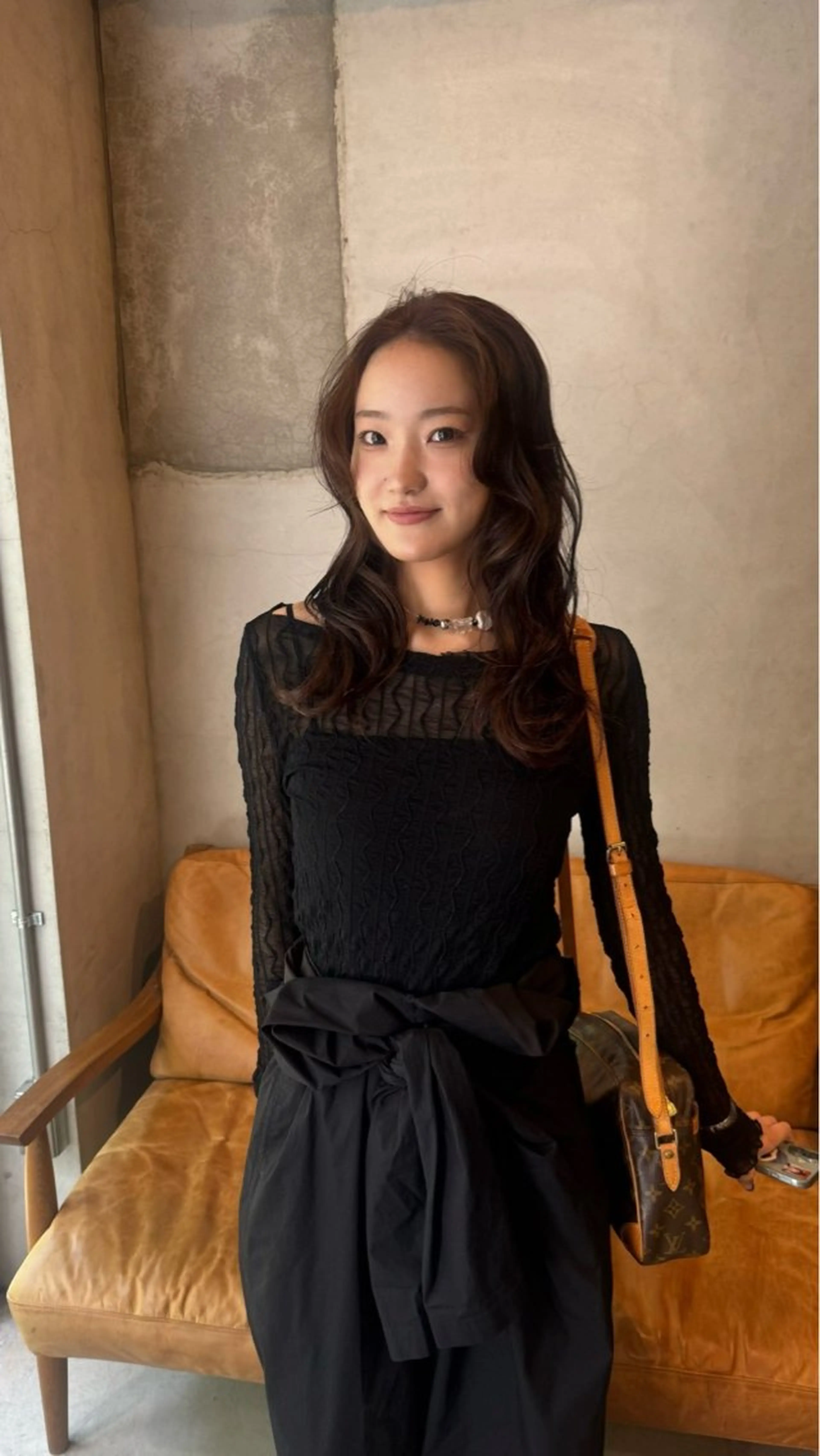 ロング チョコレートブラウン 坂本 侑寿己のヘアスタイル