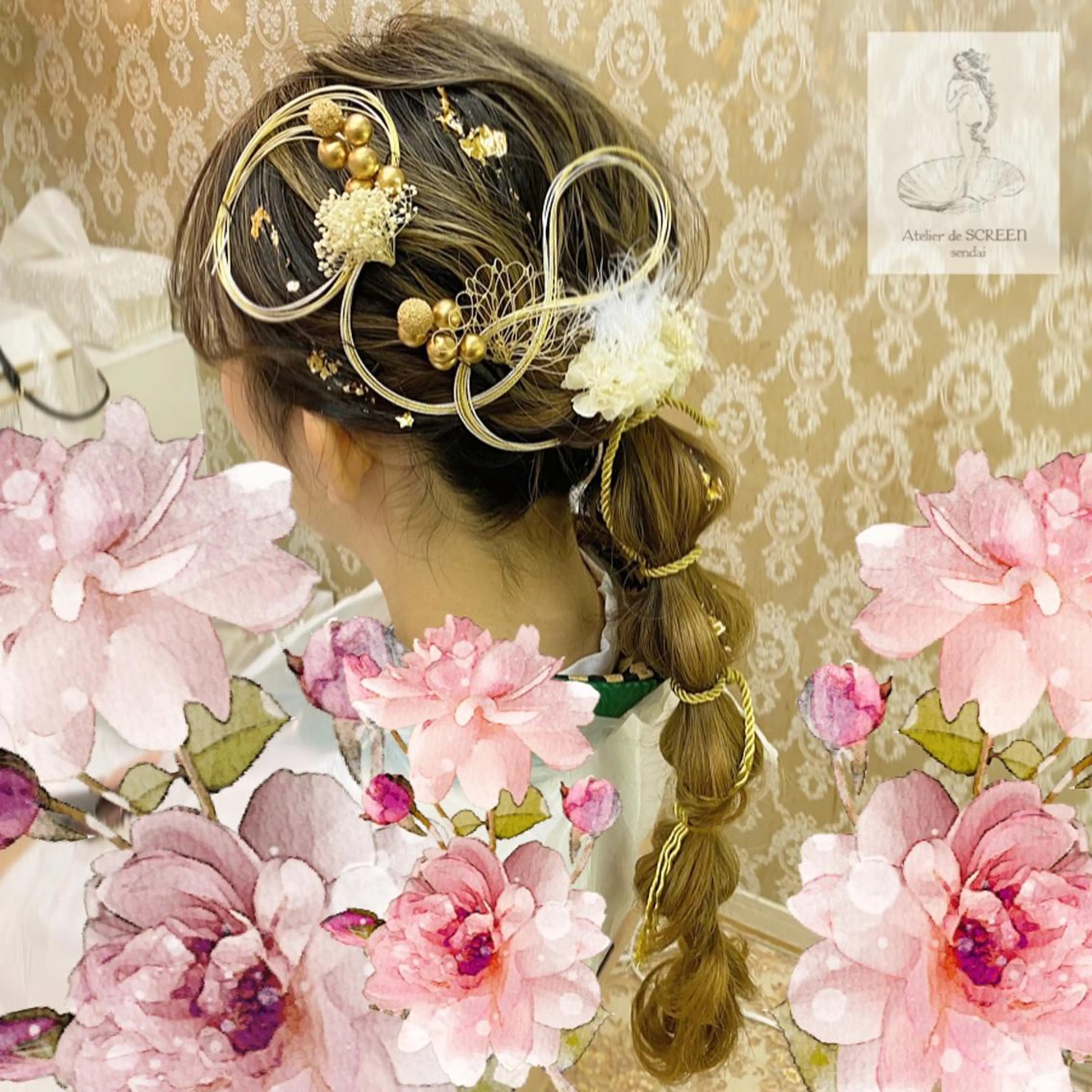 ヘアアレンジ 成人式 SCREEN 仙台のマツエク・マツパデザイン