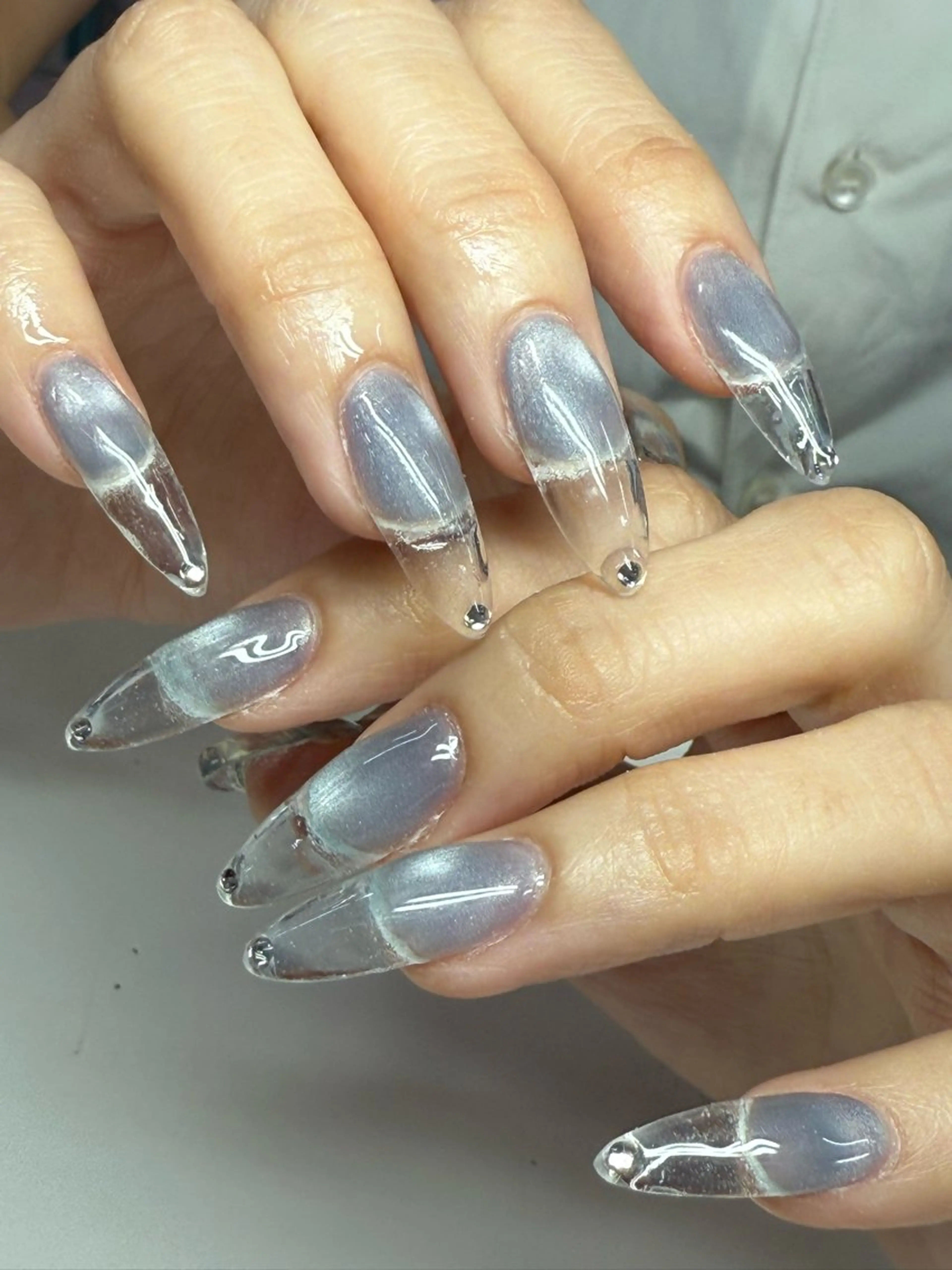 ネイル クリアネイル ジェルネイル ネイルチップ ハンドネイル WOLTOKYO渋谷 yunaのネイルデザイン