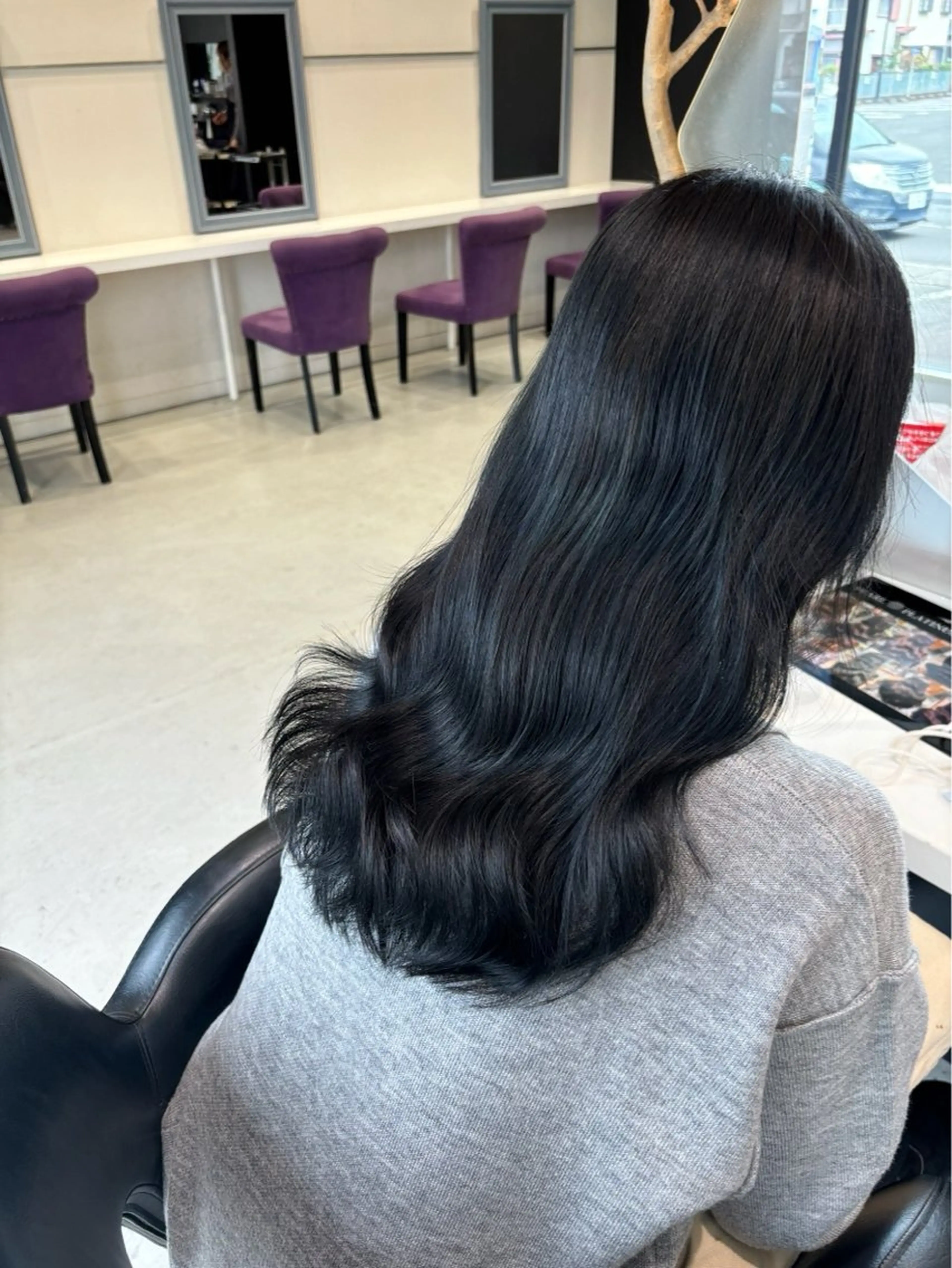 🥞就活、面接がある方におすすめ🥞黒染めなし暗カラー🖤➕髪質改善プラチナトリートメント🫧の写真