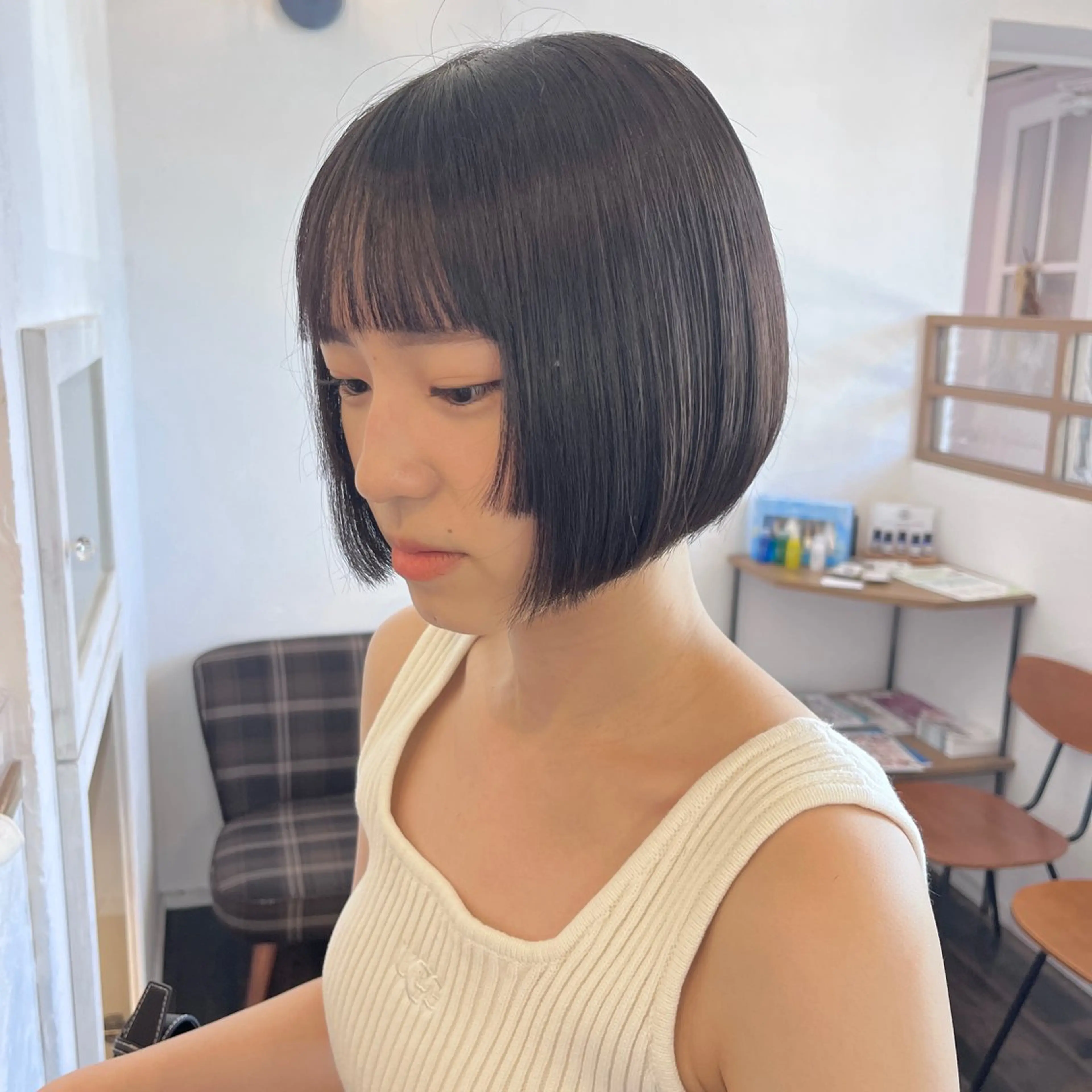 ミディアム カラー ボブ 伊藤ゆかり/髪質改善 /透明感カラーのヘアスタイル