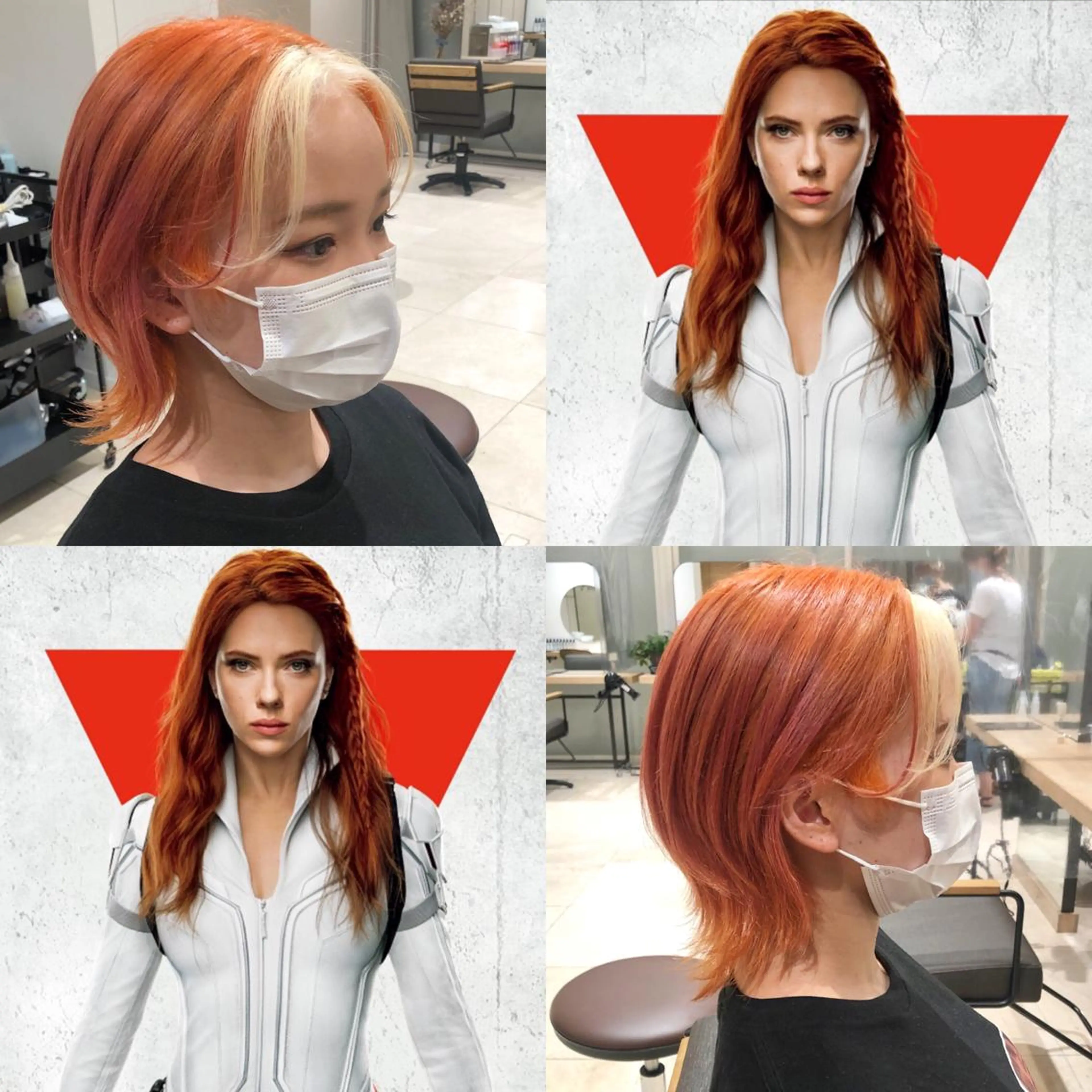 カラー 黒髪 ブリーチ ハイトーンカラー オレンジ ツートーンカラー 推しカラー✨ オタク美容師ユウカのヘアスタイル