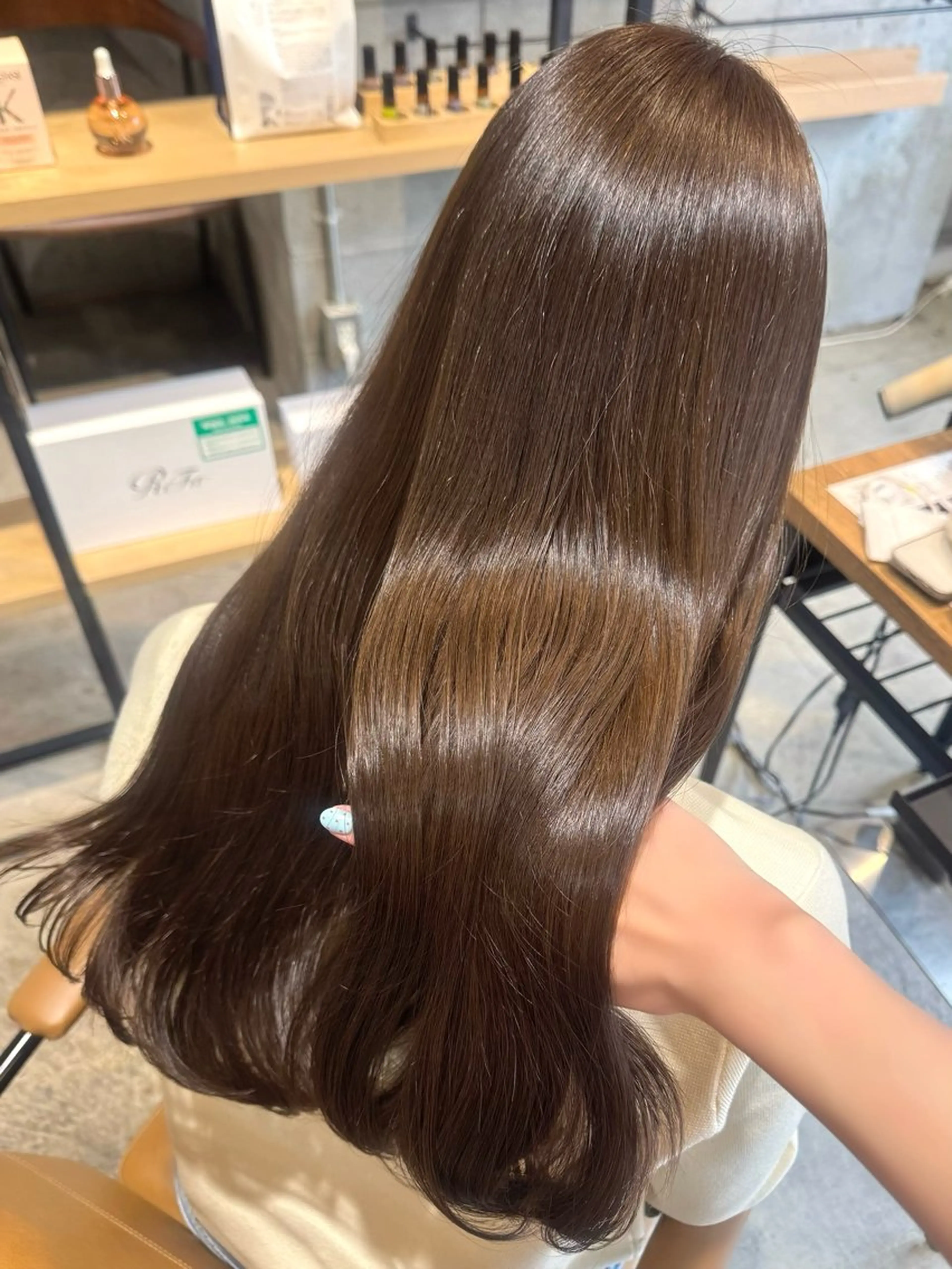 ロング カラー ヘアアレンジ ベージュカラー オリーブベージュ カット ヘアカラー トリートメント ヘッドスパ 顔まわり/艶カラー/ 🤎himari🤎のヘアスタイル