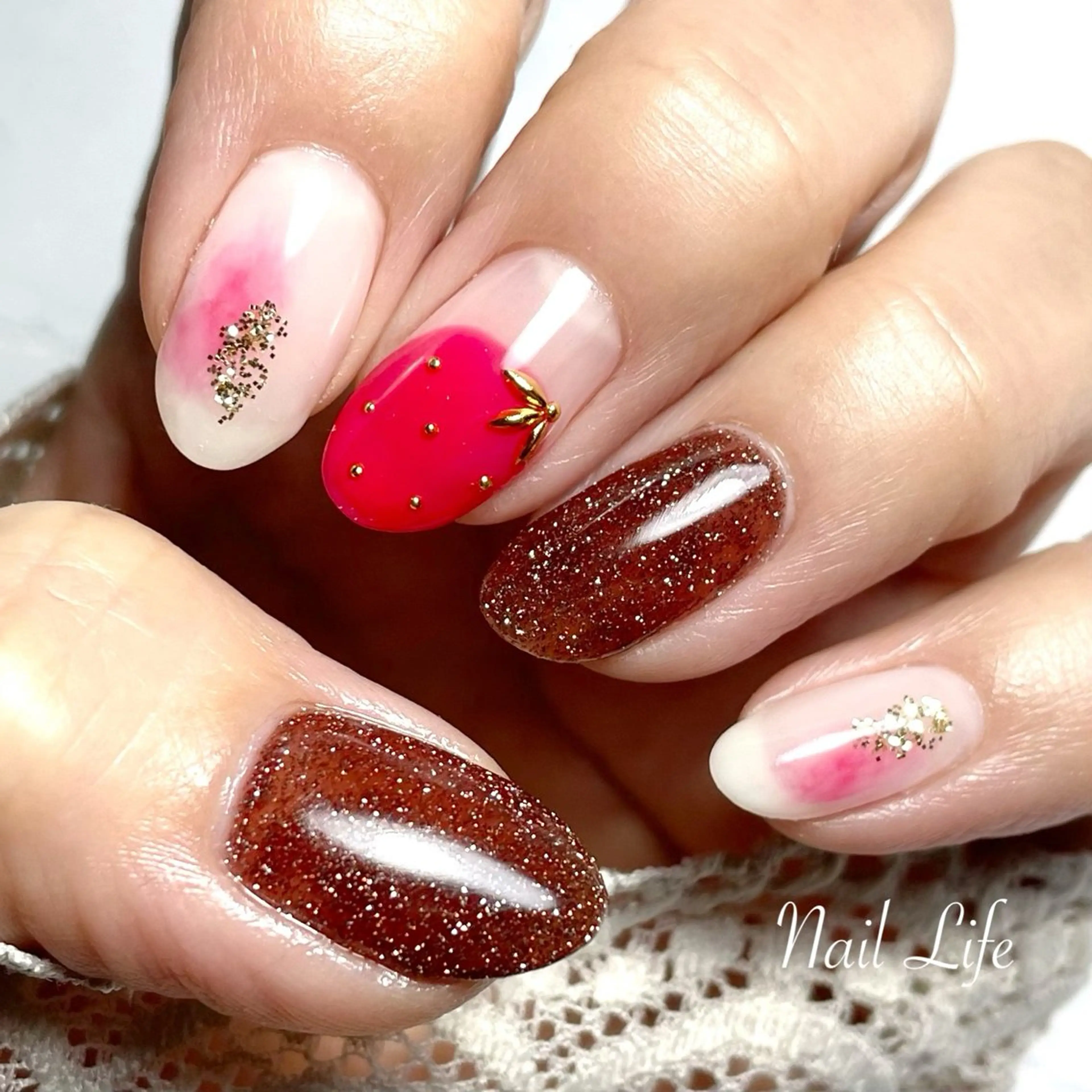 ネイル バレンタイン 大嶋 めぐみのネイルデザイン