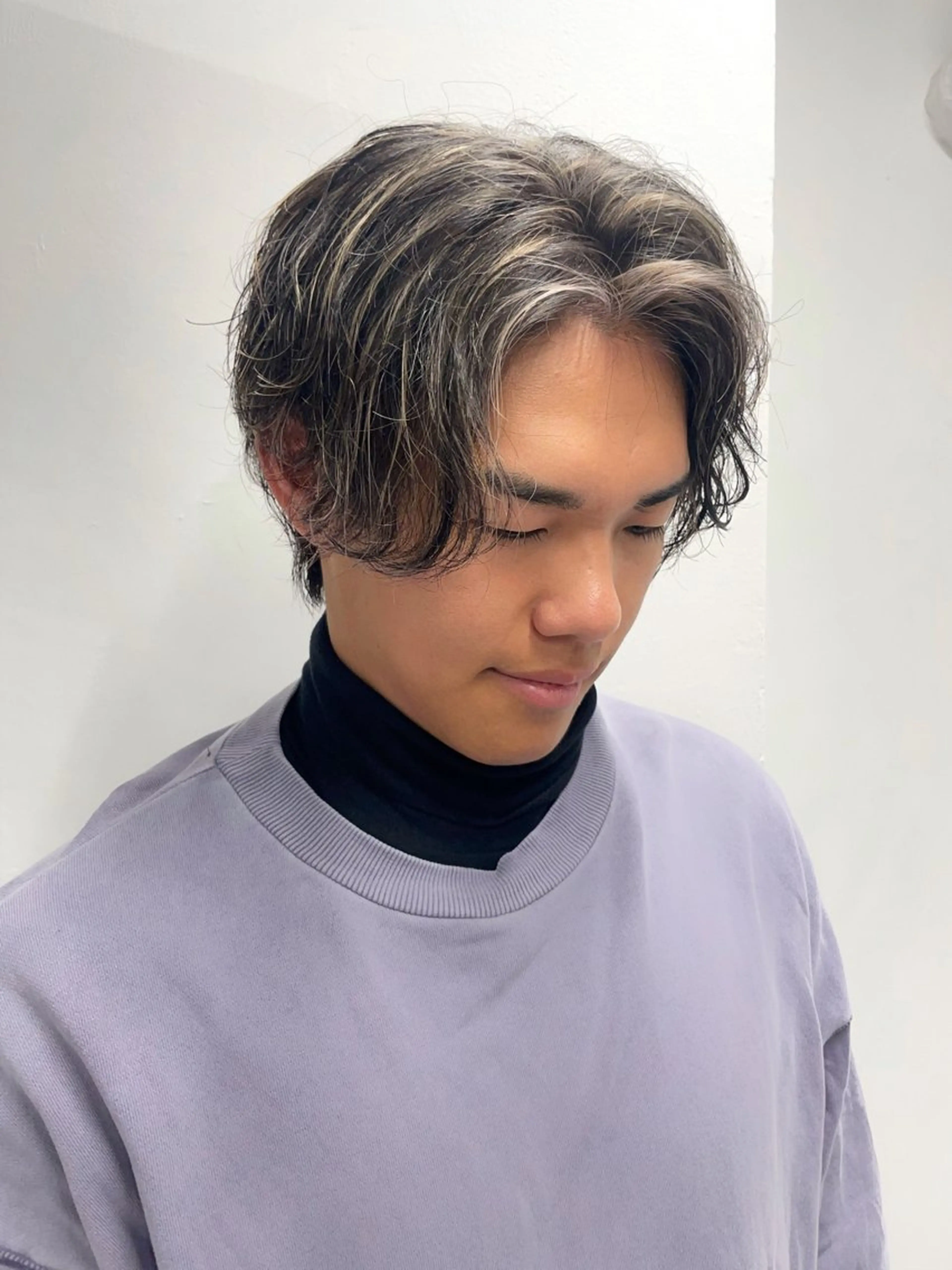 ミディアム カラー メンズ カット ヘアカラー トリートメント ヘアセット メンズ特化🟡個室 口コミ高評価🟡三澤のヘアスタイル