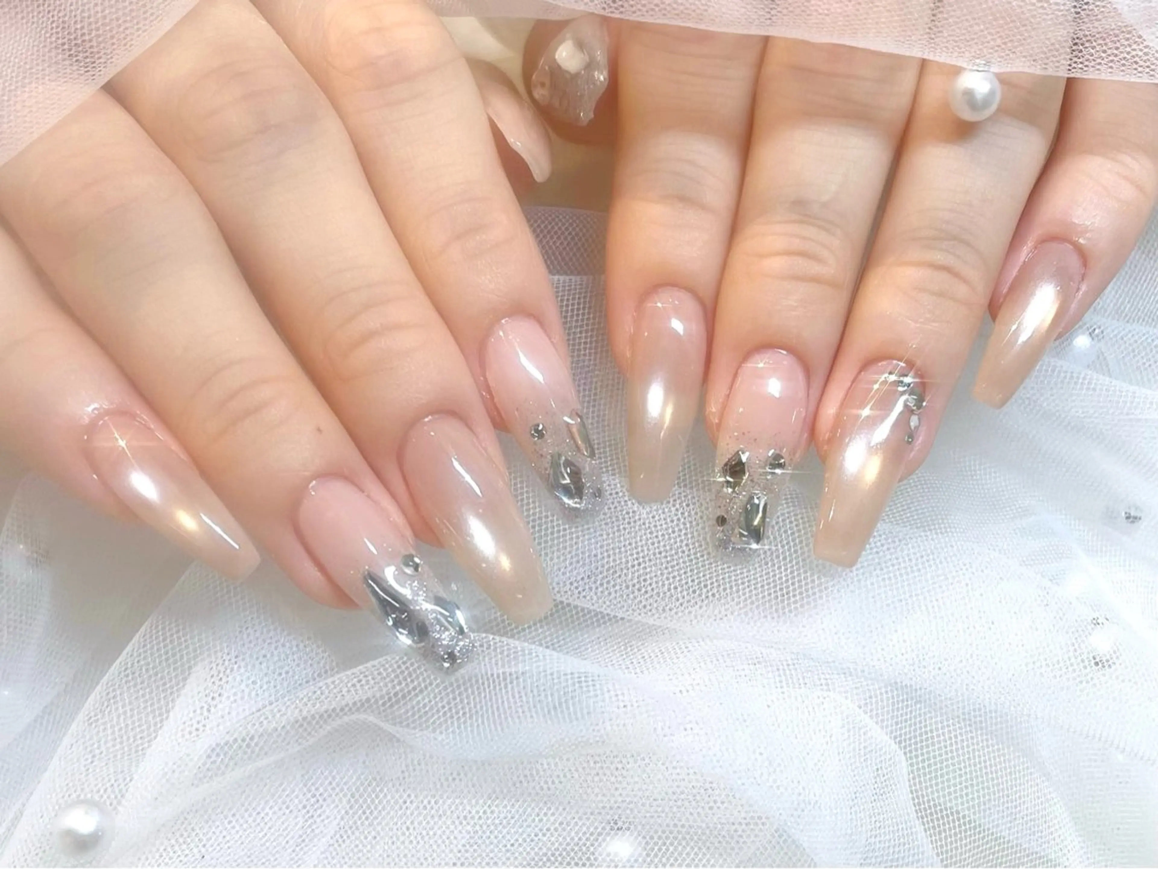 ネイル ジェルネイル キラキラネイル ロングネイル マグネットネイル ハンドネイル ANDY💫 KANONのネイルデザイン