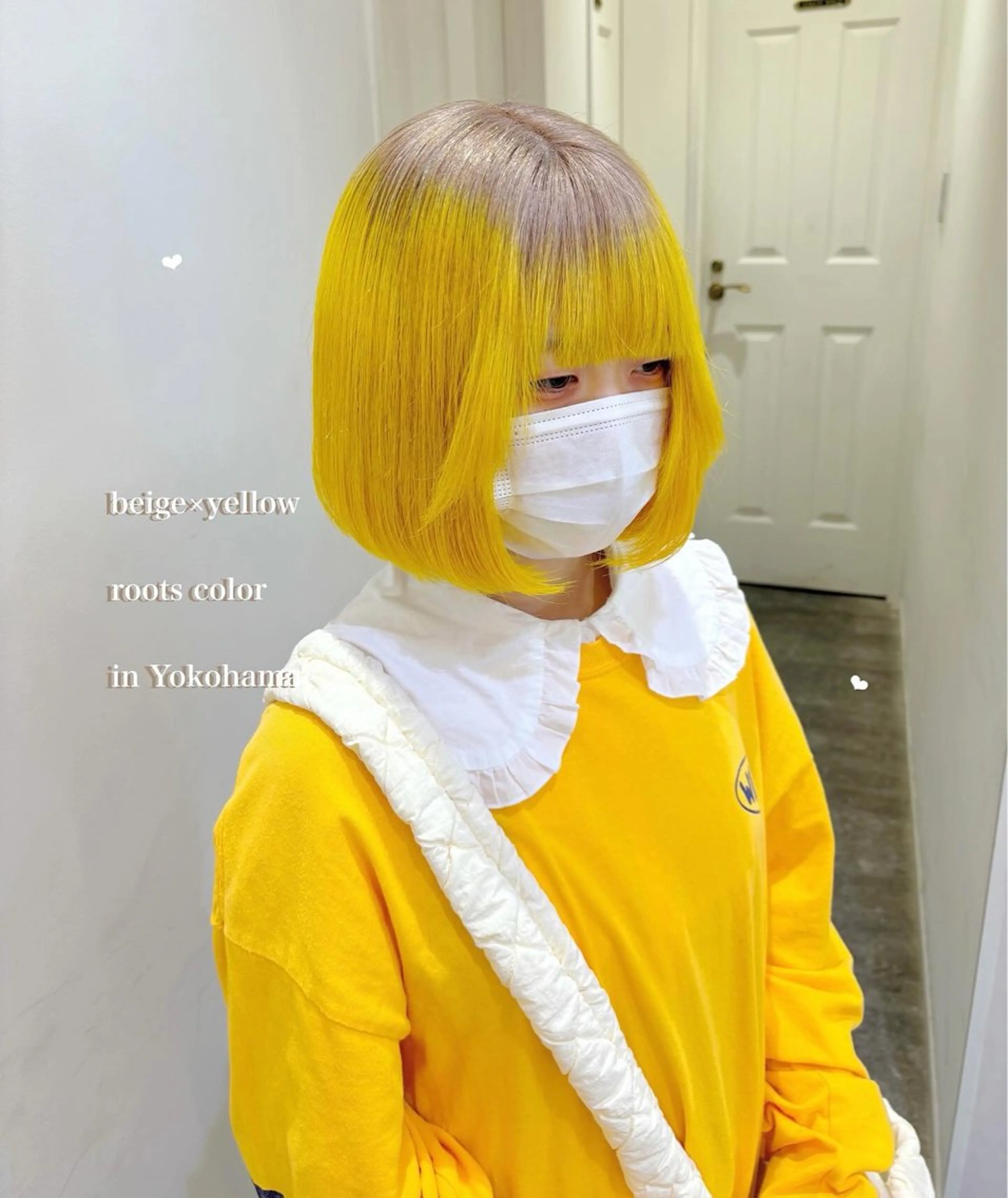 ミディアム カラー ベージュカラー デザインカラー ハイトーンカラー ヘアカラー エクステ/ハイトーン 🐏☁️miminaのヘアスタイル