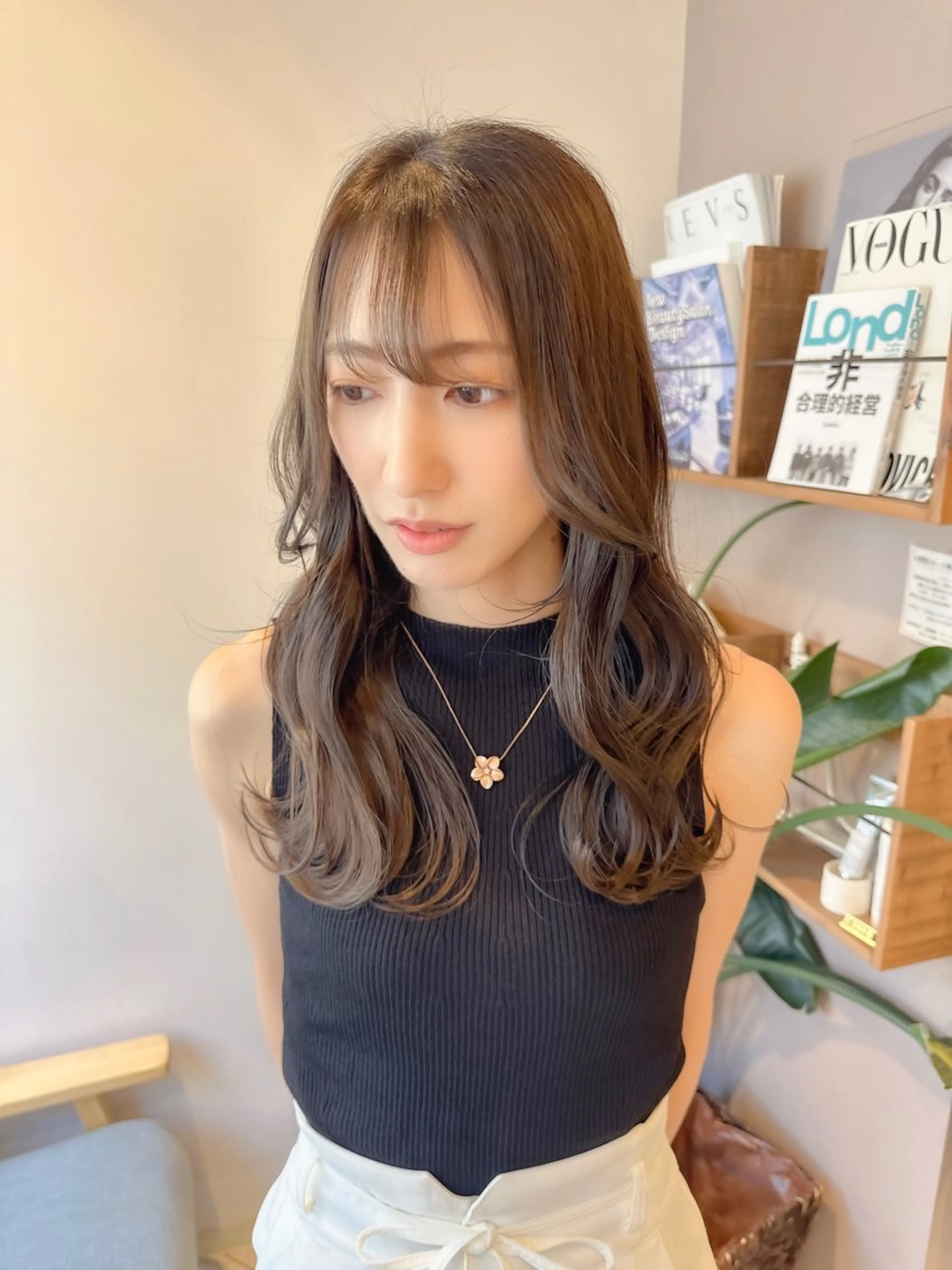 ロング カラー レイヤー/韓国/ボブ 縮毛矯正/畠中ケントのヘアスタイル