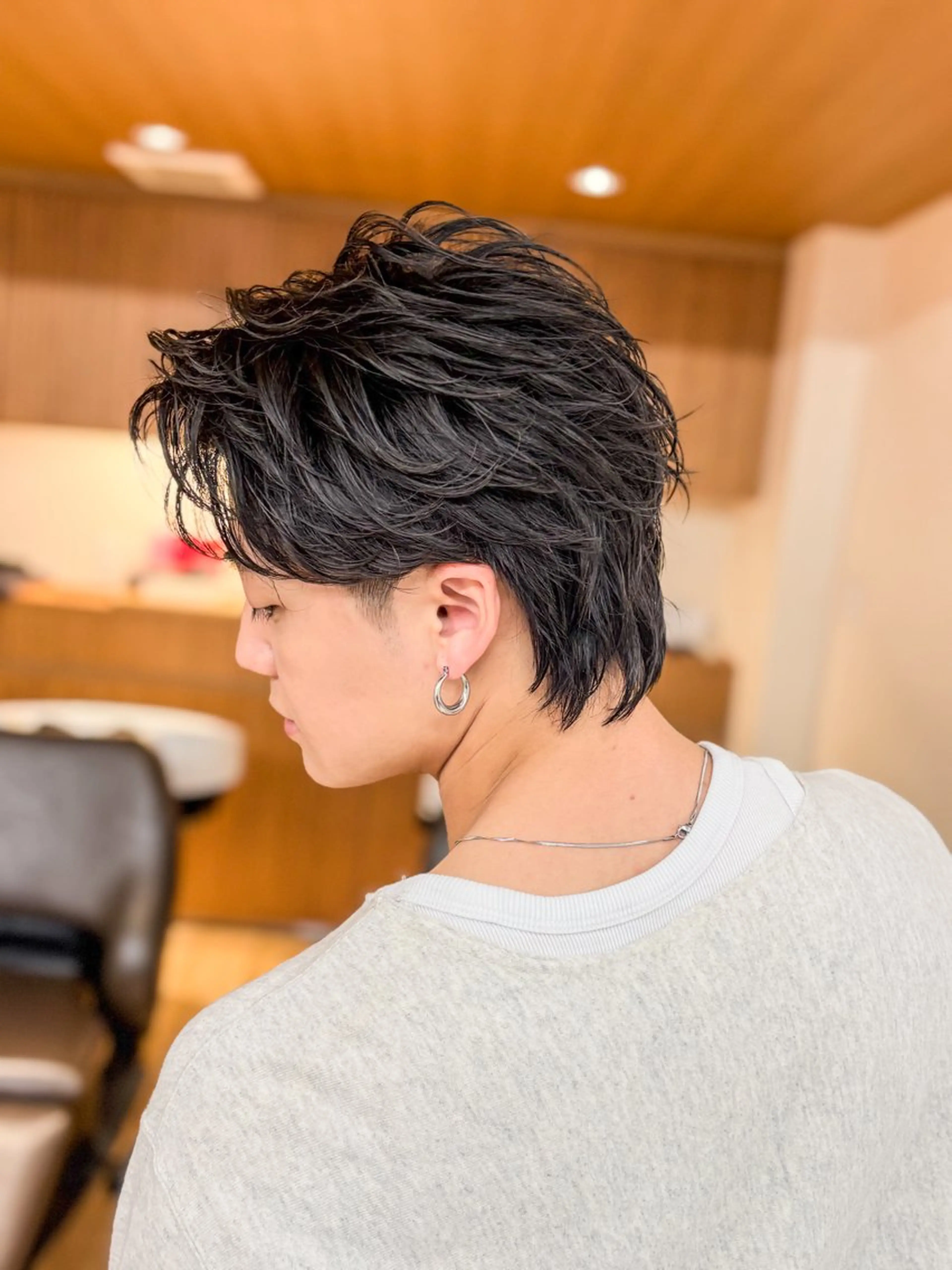 ショート パーマ メンズ オールバック フェードカット メンズショート スパイキーショート ショートヘア カット パーマ 【メンズ縮毛矯正】 FILMS  軍司のヘアスタイル