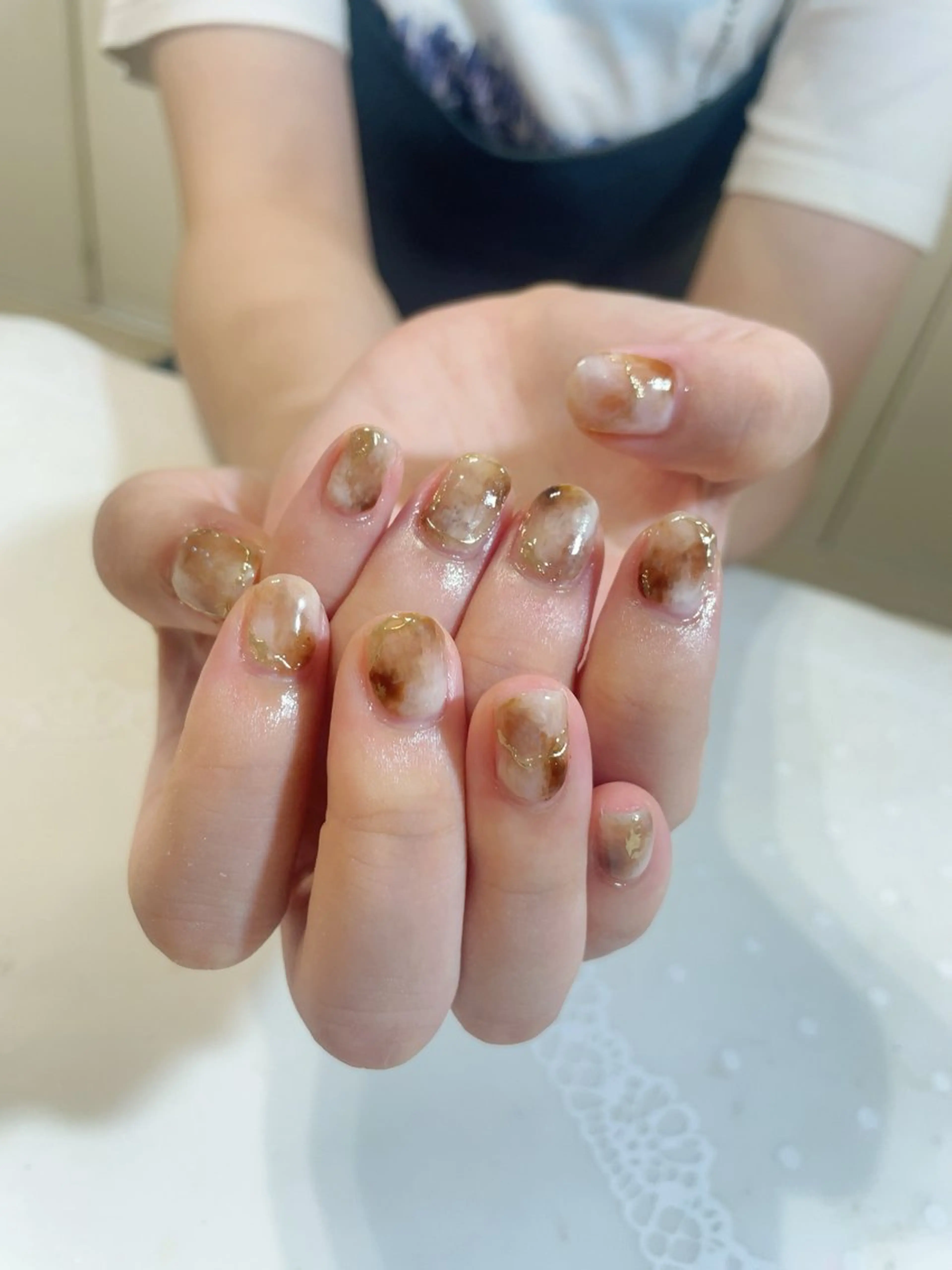 ネイル 大理石ネイル(マーブル) ミラーネイル ニュアンスネイル ハンドネイル * haruのネイルデザイン