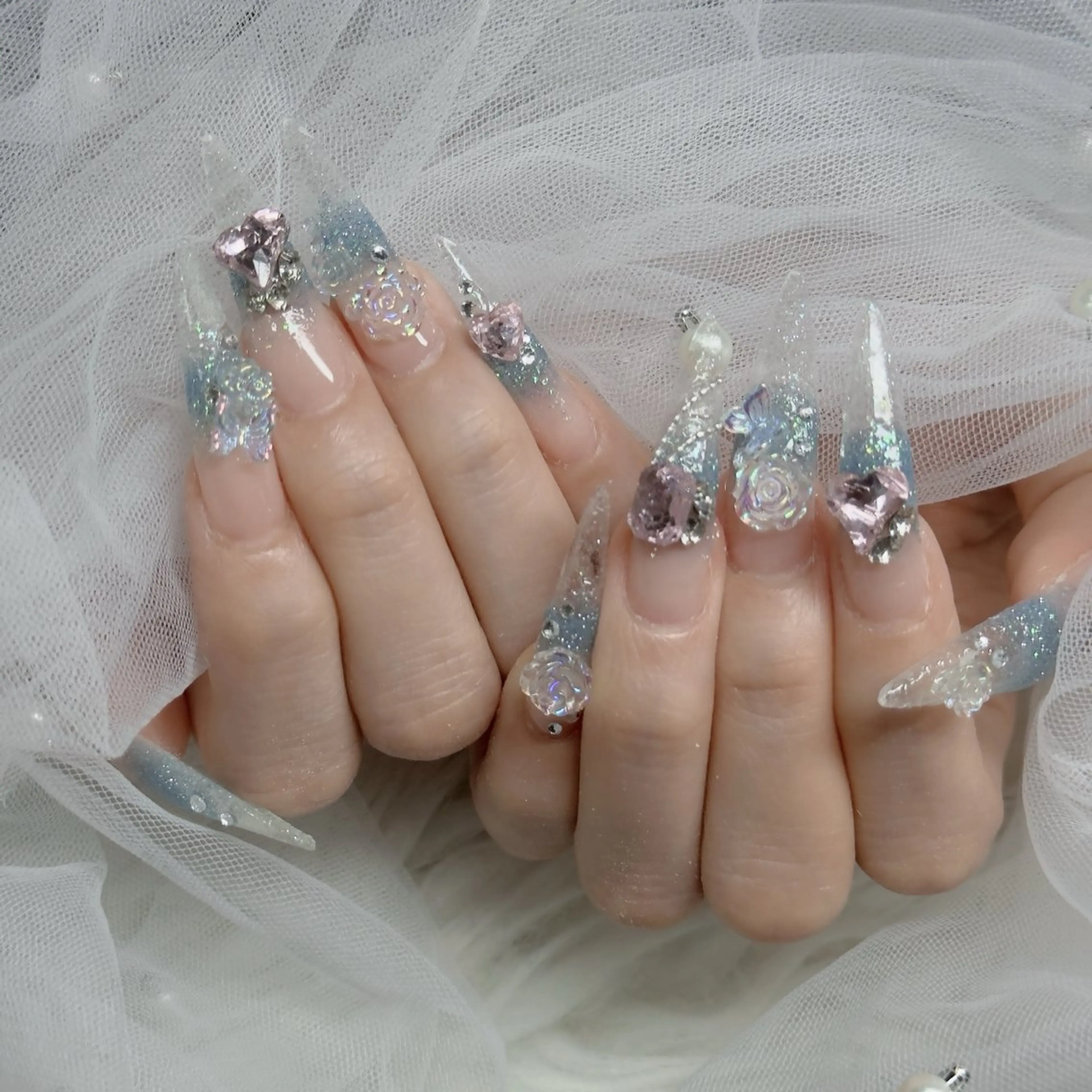 ネイル フットネイル フレンチネイル グラデーション 韓国ネイル ロングネイル ハンドネイル Hani Nail Salonのネイルデザイン