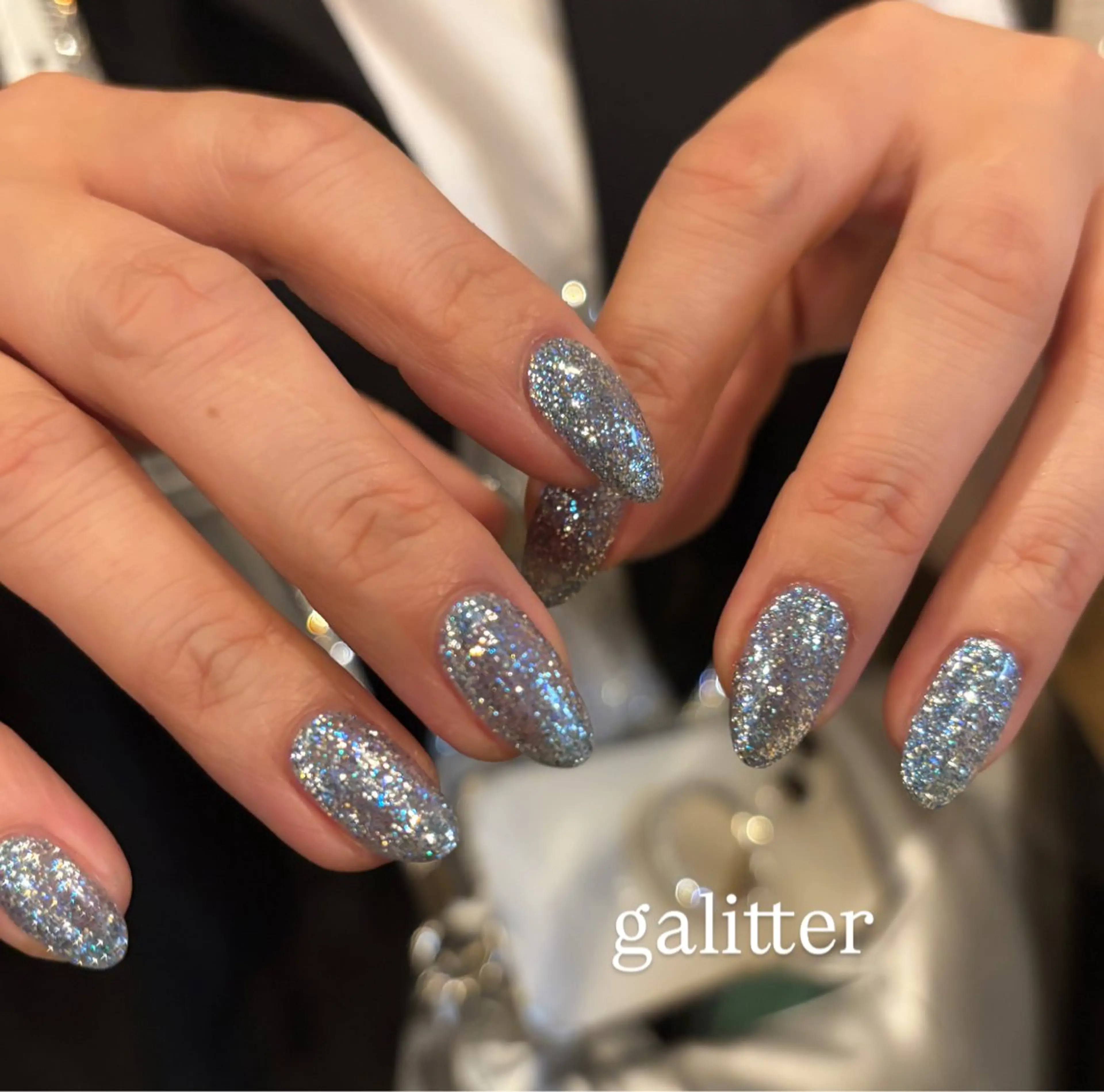 ネイル クリアネイル ラメ(グリッター) LYLY yukiのネイルデザイン