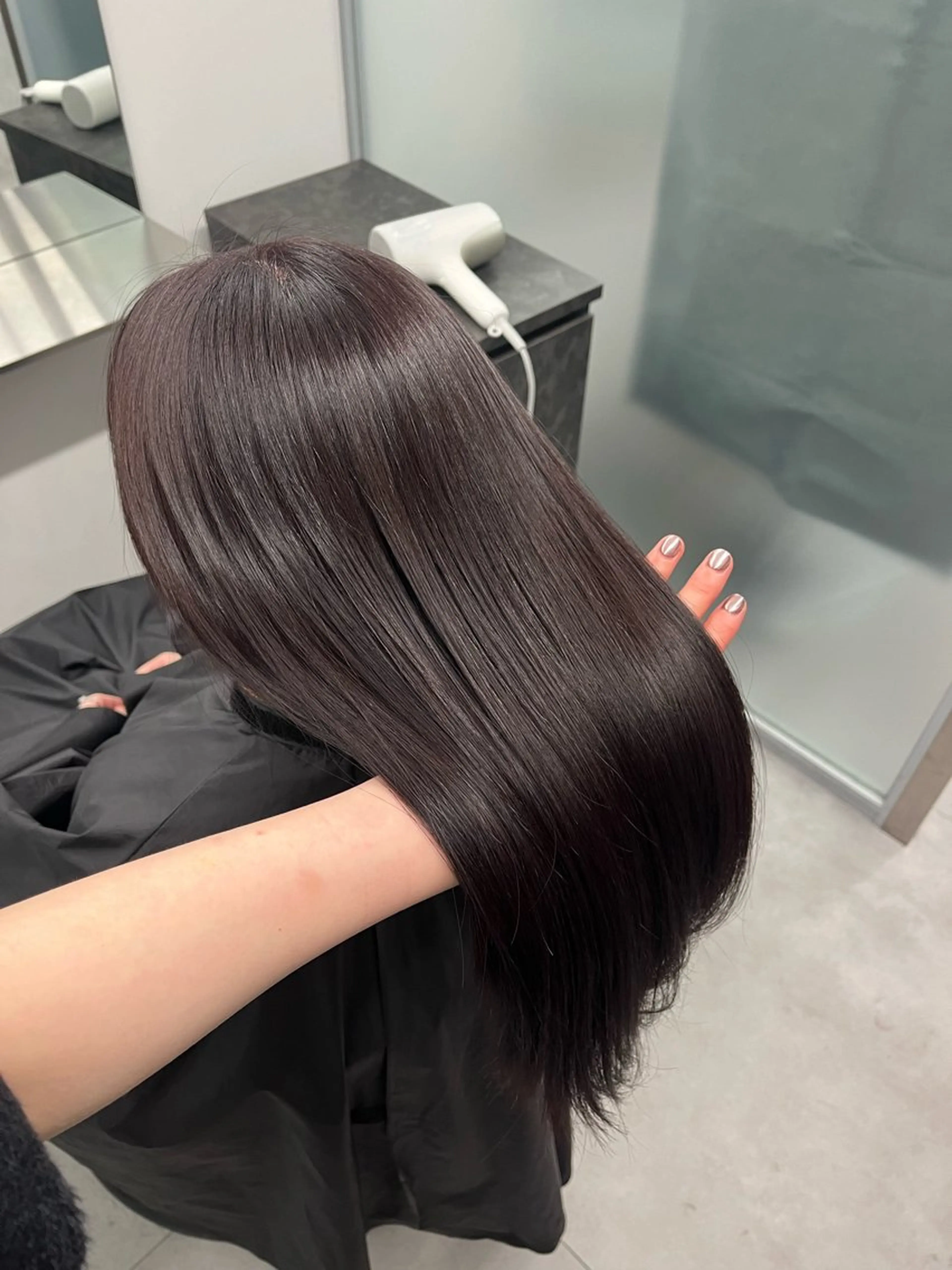 セミロング カラー ラベンダーカラー ピンクカラー ピンクラベンダー 江坂トレンド韓国風 髪質改善shinoのヘアスタイル