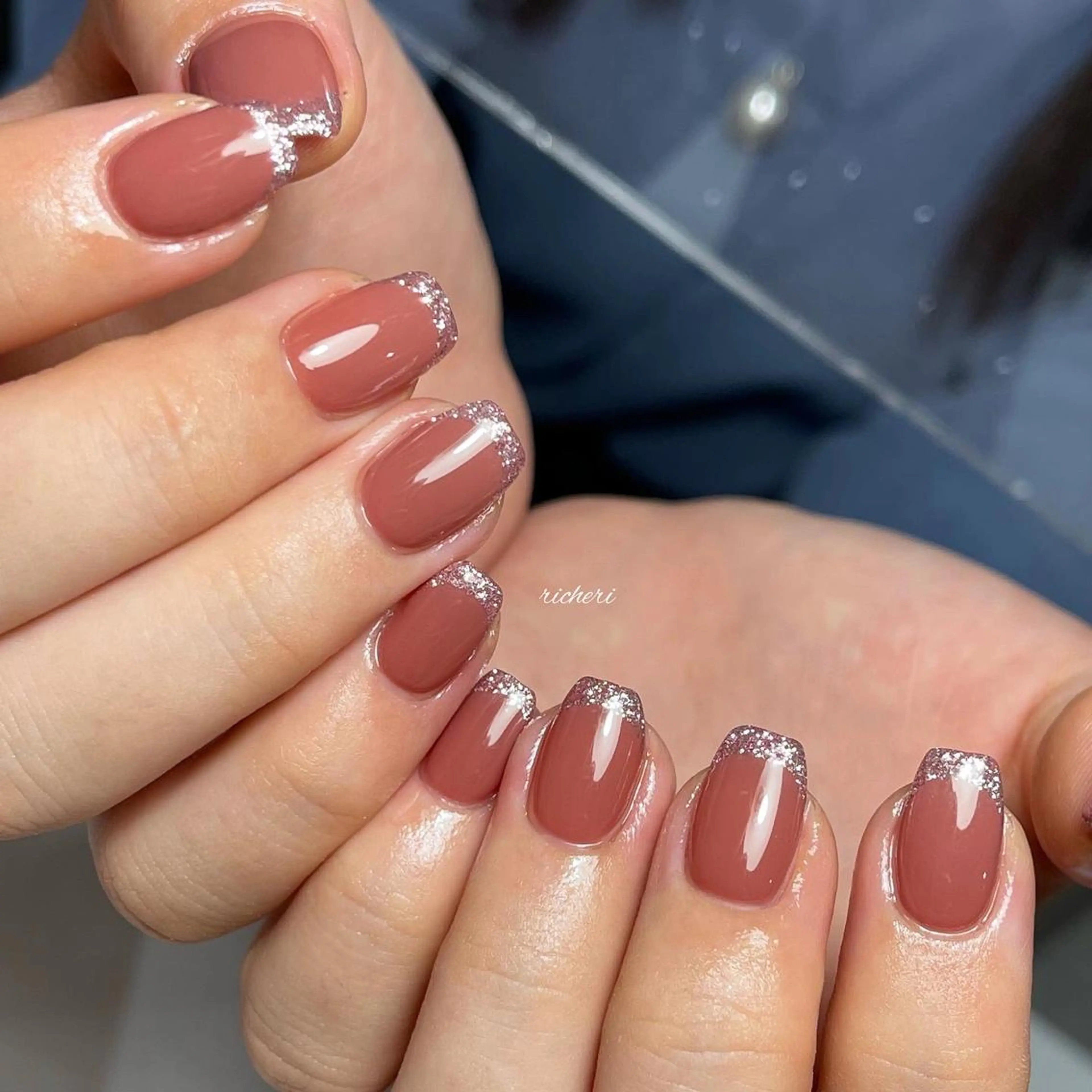 ミディアム ネイル 韓国風ヘア アートネイル フットネイル フレンチネイル ジェルネイル richeri beautyのエステ・リラクイメージ