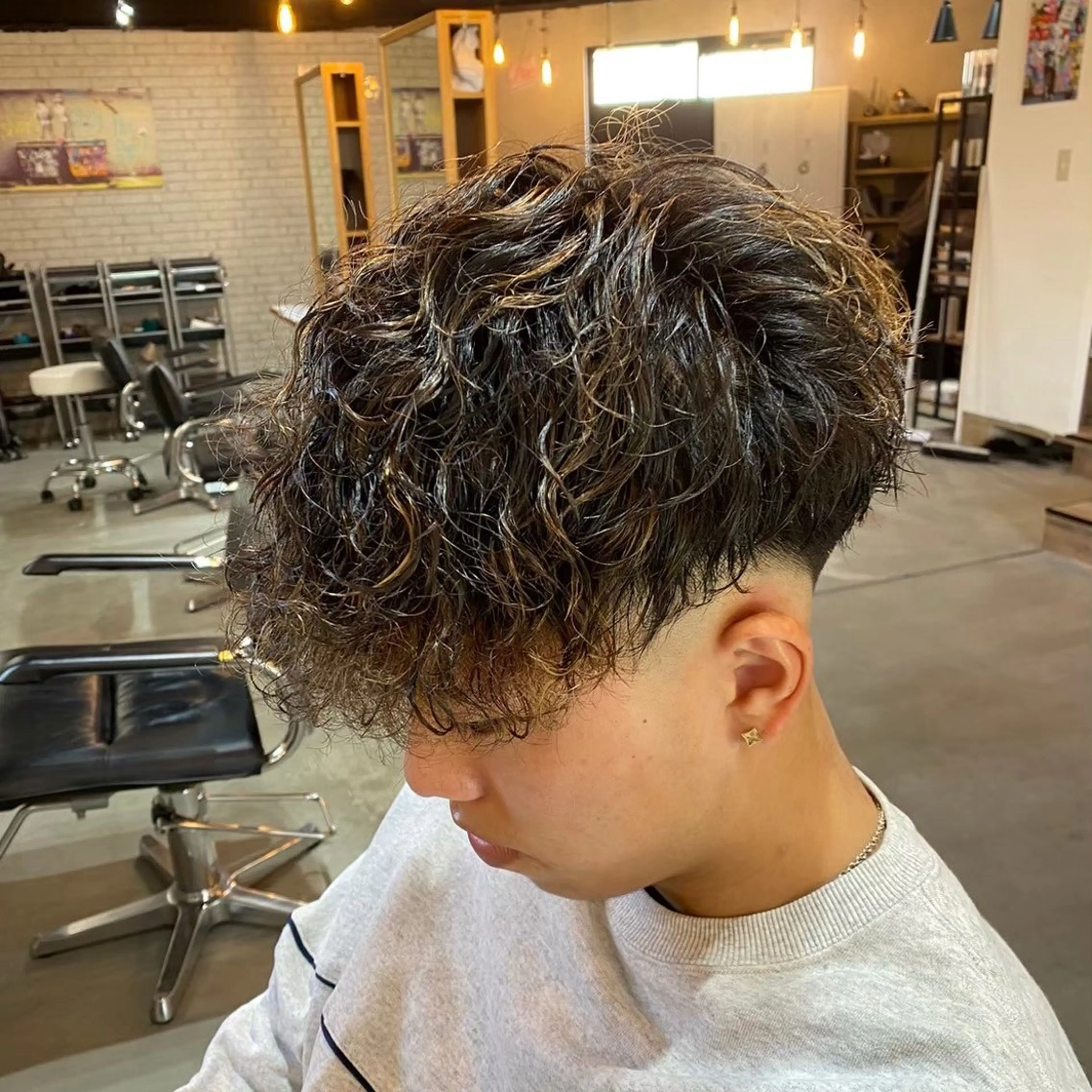 ショート パーマ メンズ 曲がる縮毛矯正 /ニュアンス/結希のヘアスタイル