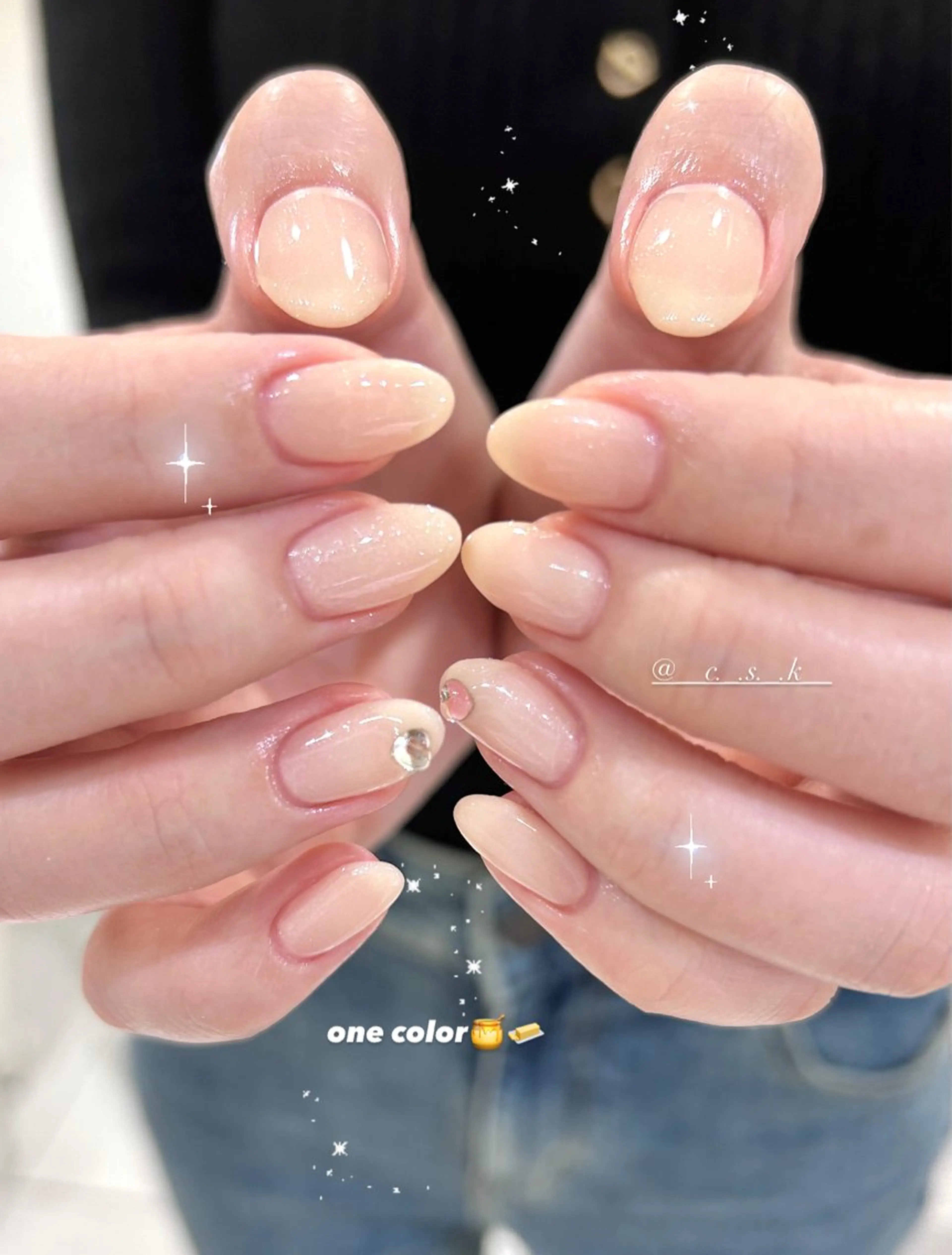 ネイル ハート ハンドネイル 🎀チーク/ちゅるん 🫧chisa🎀のネイルデザイン