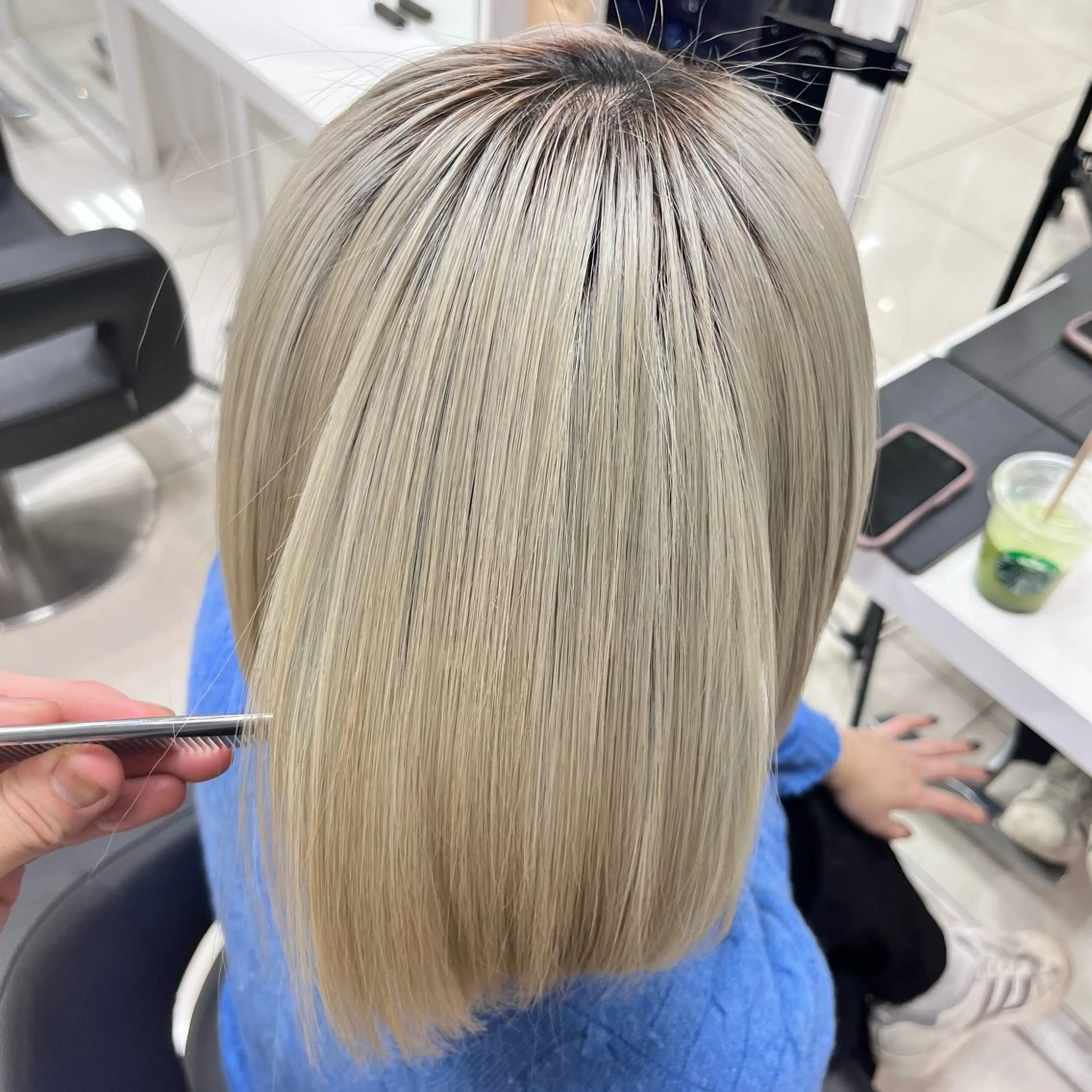 ミディアム パーマ カット トリートメント 縮毛矯正指名No.1 艶カラー/SHIMAのヘアスタイル