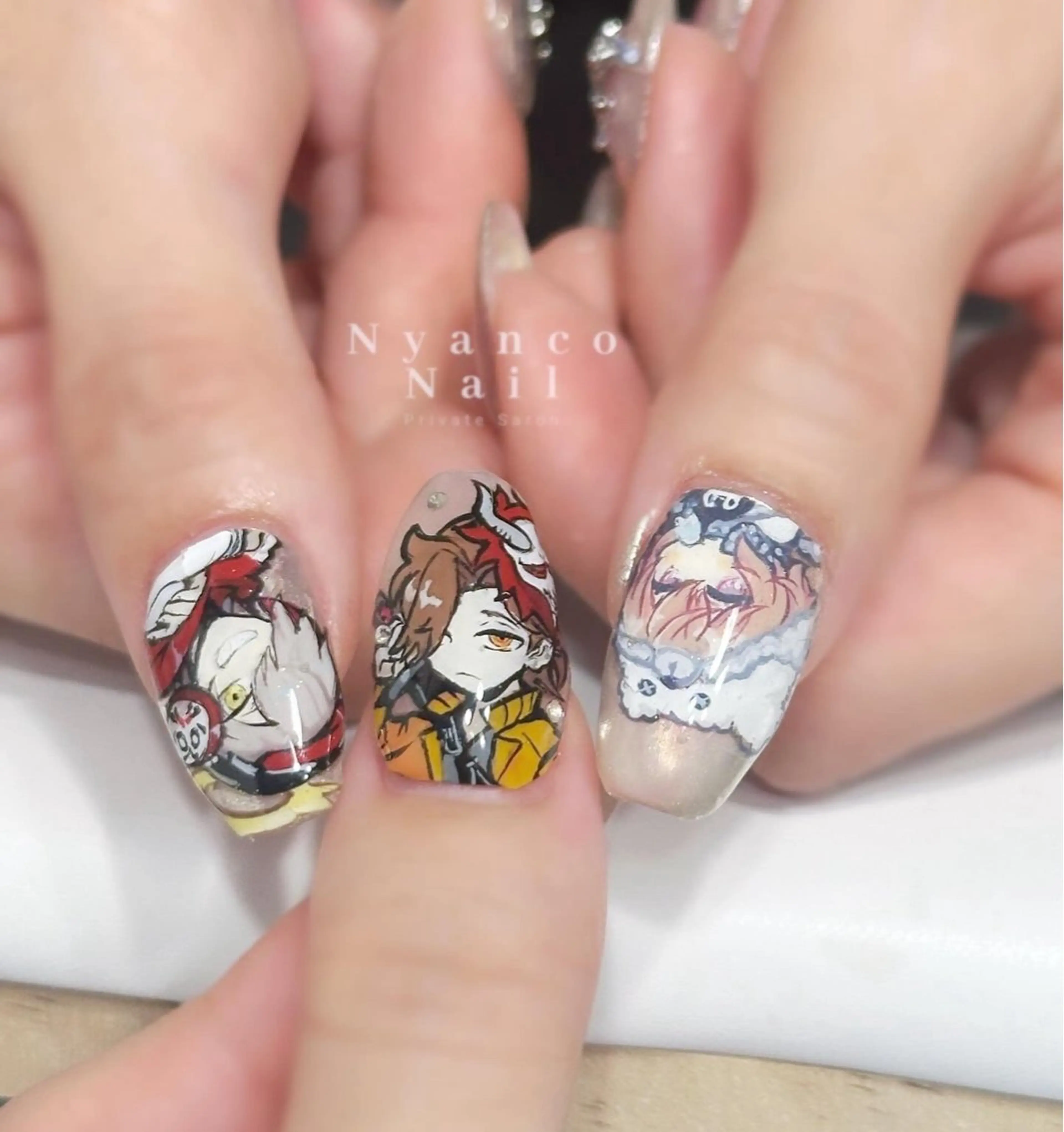 ネイル チークネイル ジェルネイル ミラーネイル 春ネイル Nyanco Nailのネイルデザイン
