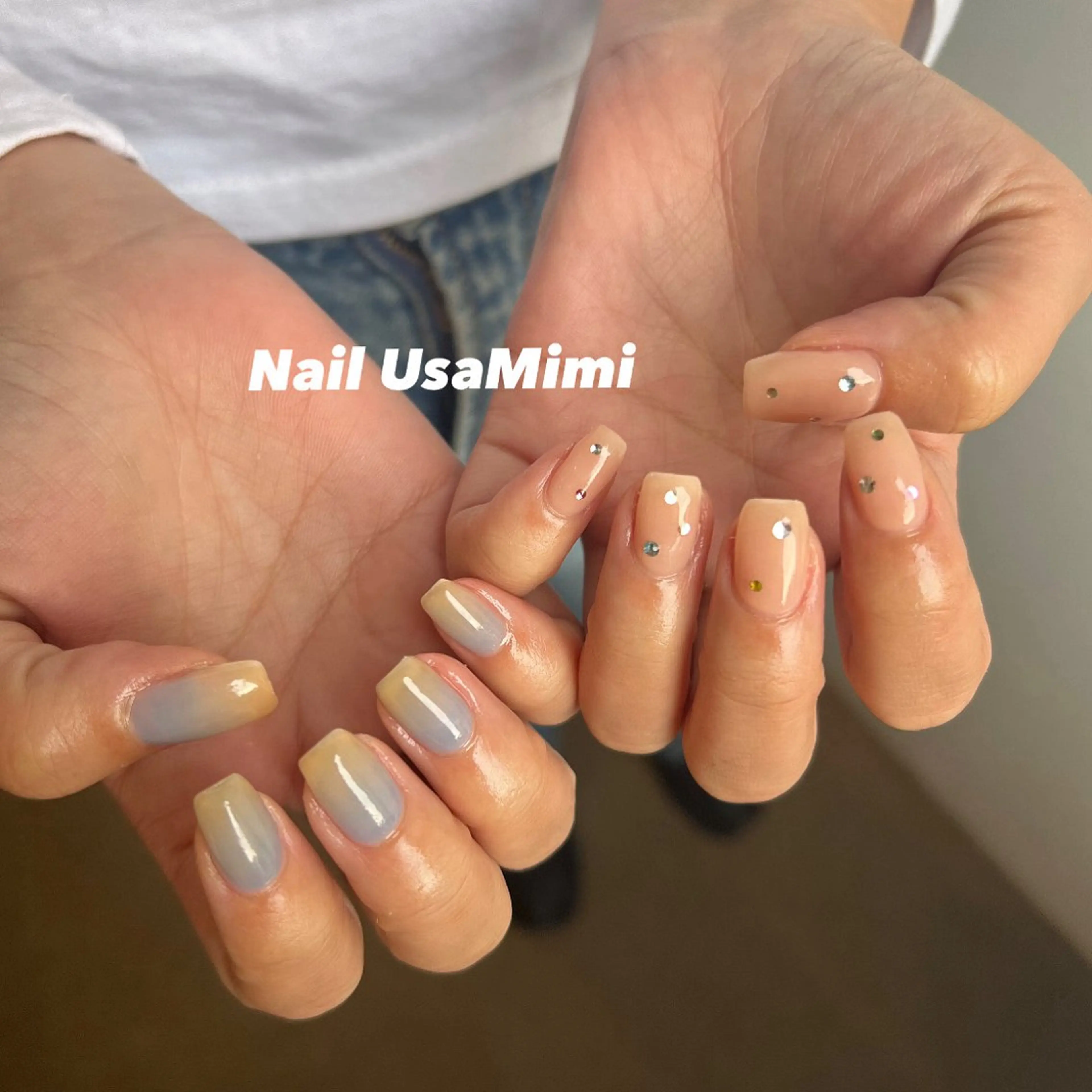 ネイル ジェルネイル マグネットネイル 持ち込み ニュアンスネイル ワンカラーネイル 本町NailUsa Mimi RIKOのネイルデザイン