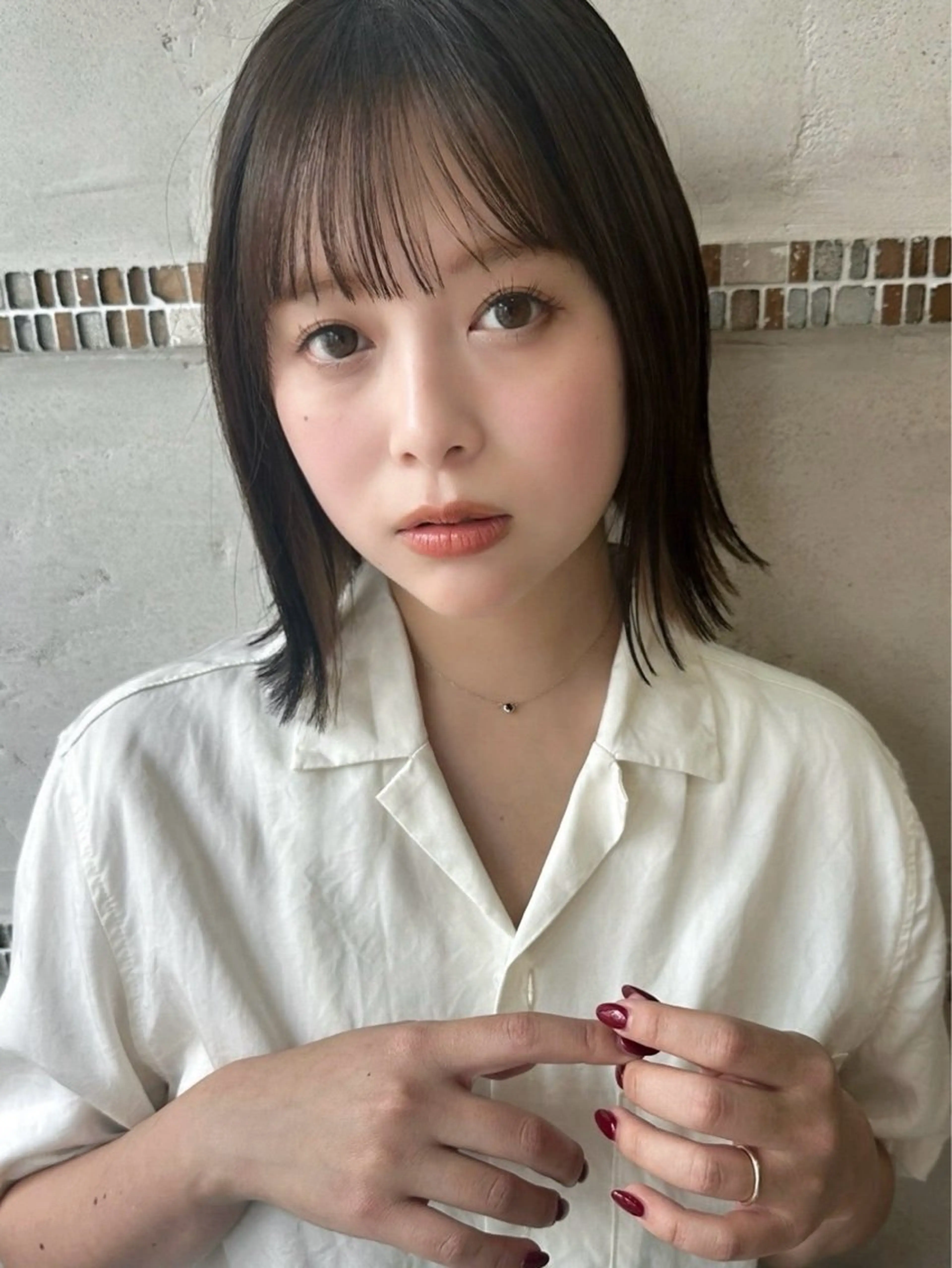 ミディアム カット 縮毛矯正 似合わせヘア/ボブ/ ミディアム/Takaのヘアスタイル