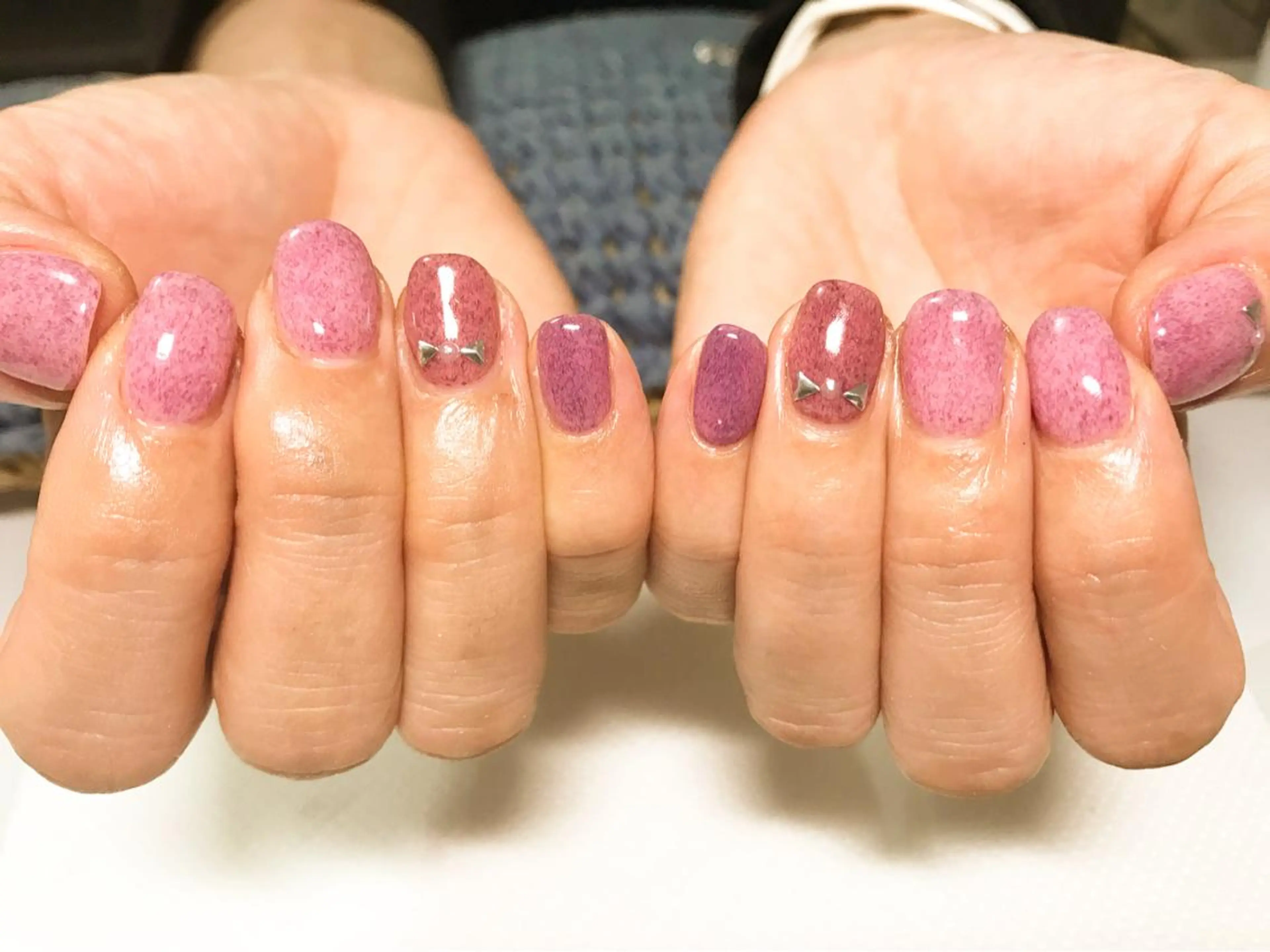 ネイル フットネイル ピンク パープル シンプルネイル 春ネイル nail fufla ♡yamane♡のネイルデザイン