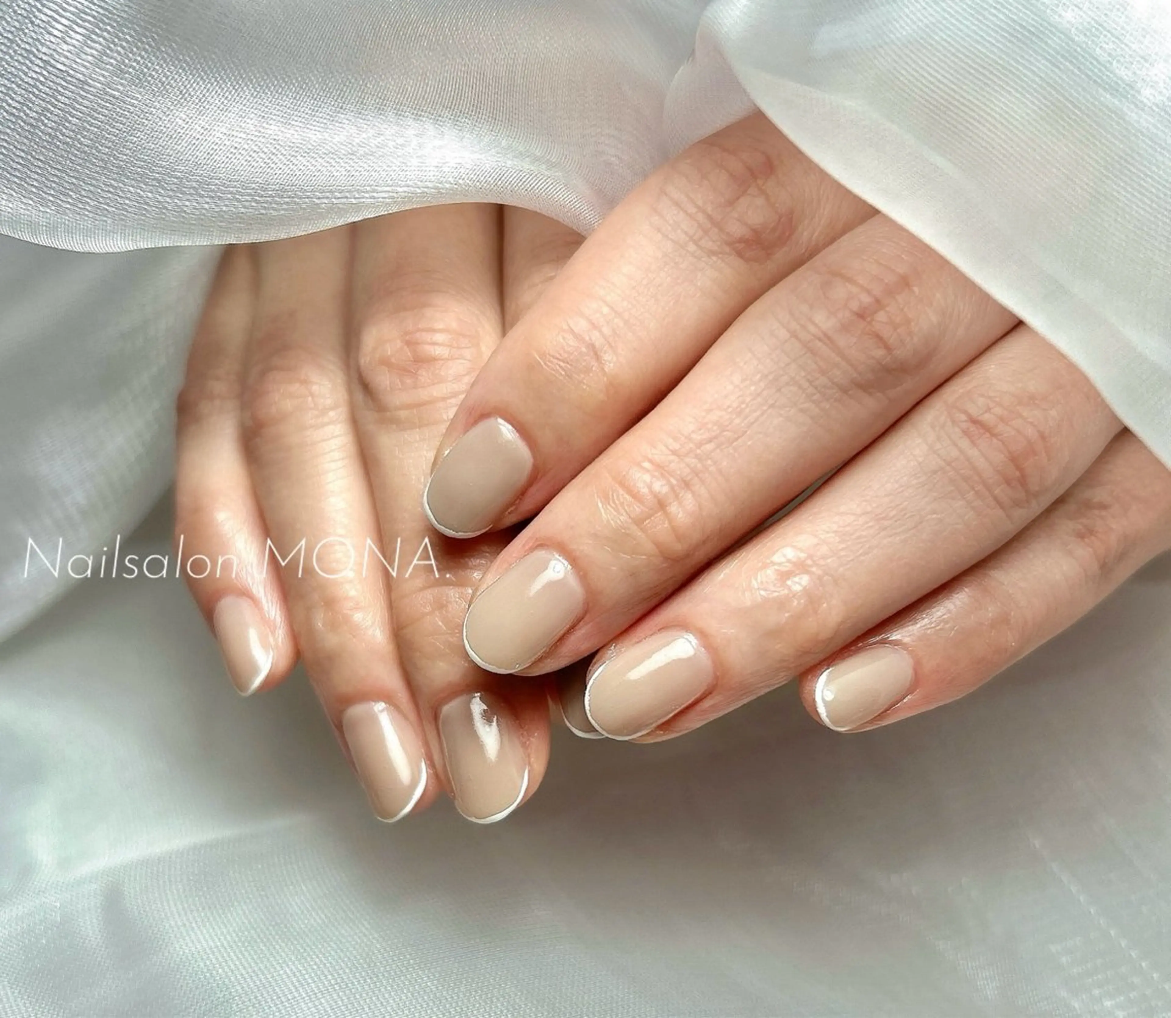 ネイル フレンチネイル ホワイト Nailsalon MONA.のネイルデザイン
