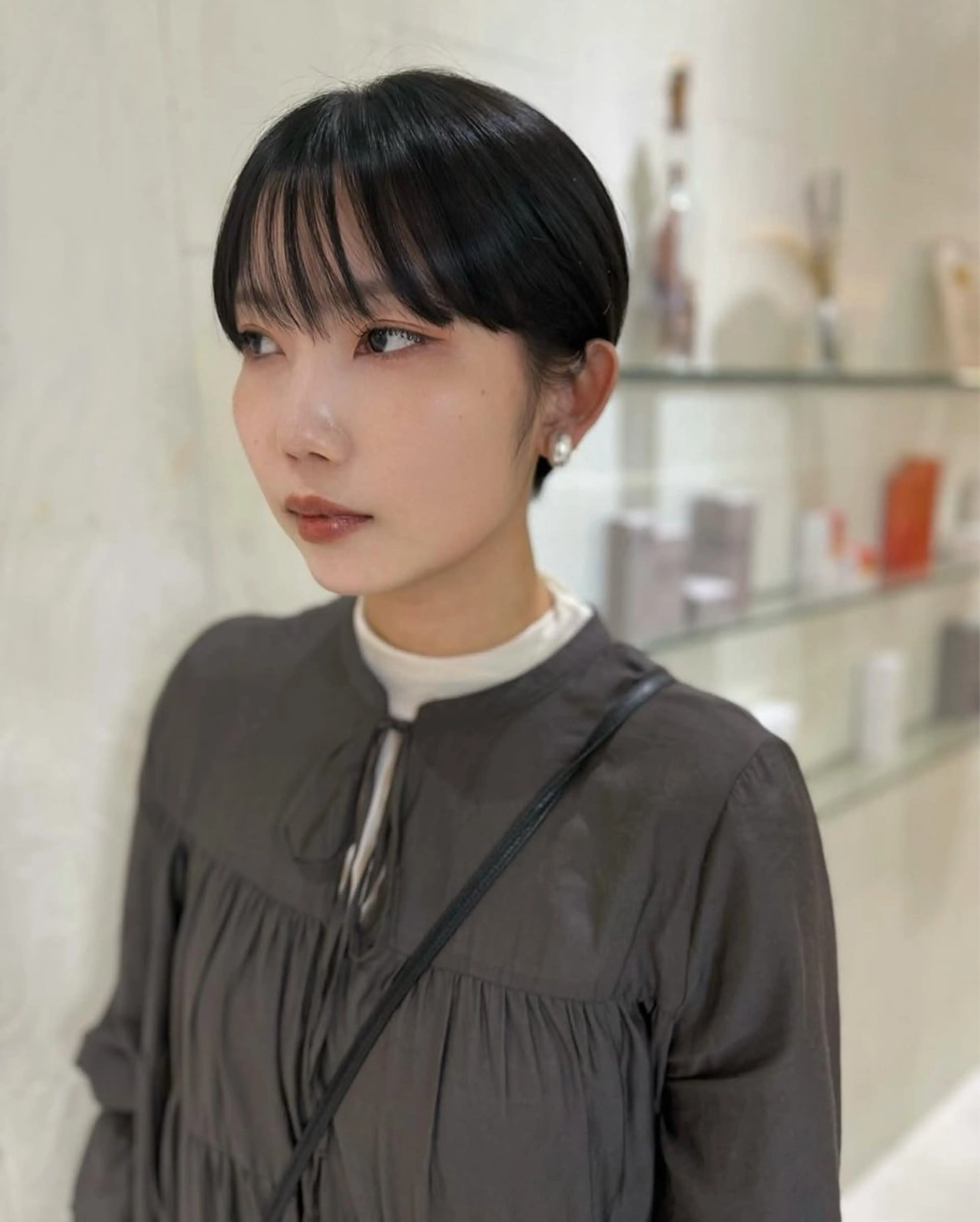 ショート カラー 顔まわりレイヤー 顔周りカット レイヤーカット ウルフカット ウルフレイヤー カット ヘアカラー トリートメント 河合秀明/ショート /ボブ/レイヤーのヘアスタイル