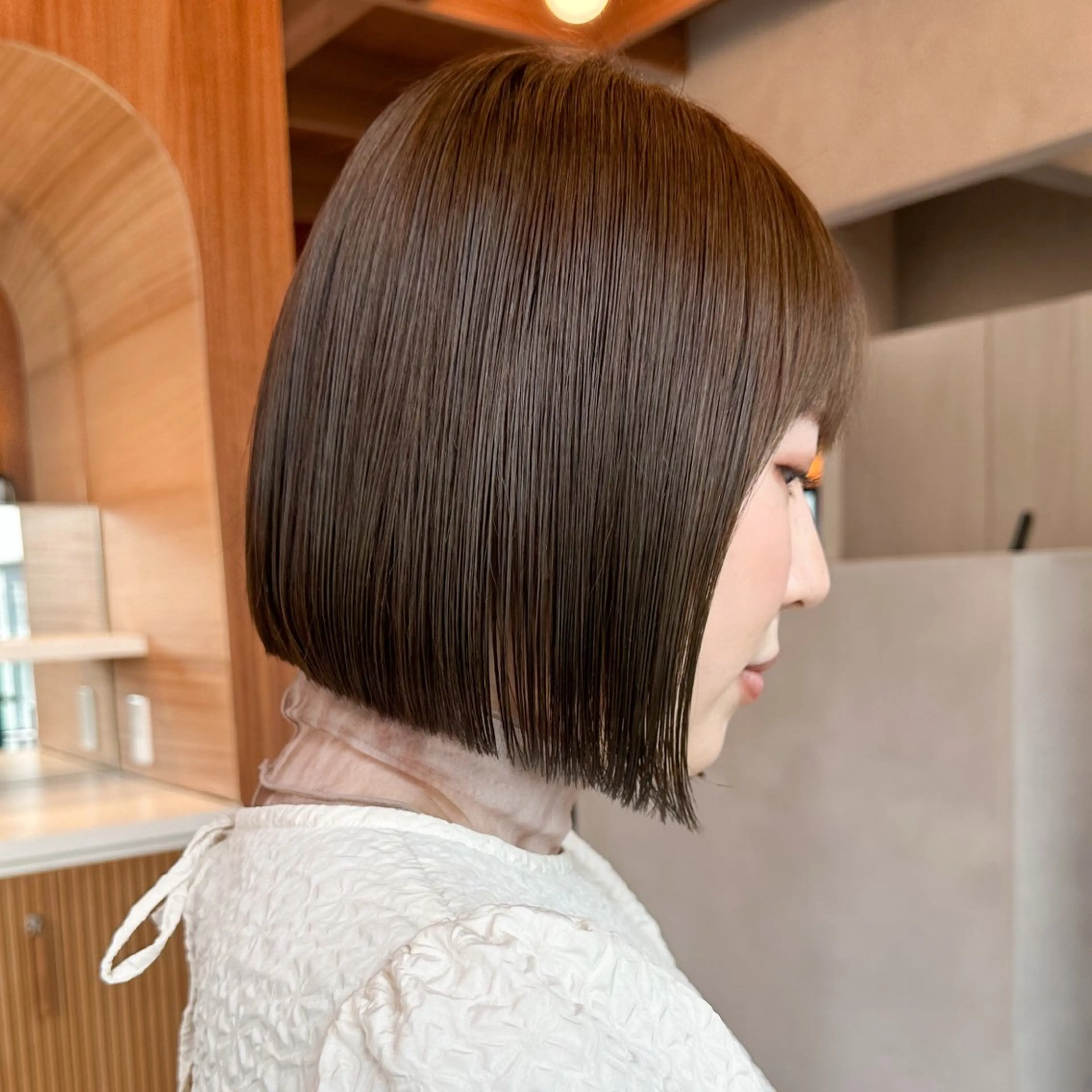 ミディアム カット 縮毛矯正 トリートメント ボブ フレンチボブ/ レイヤー縮毛Yukiのヘアスタイル