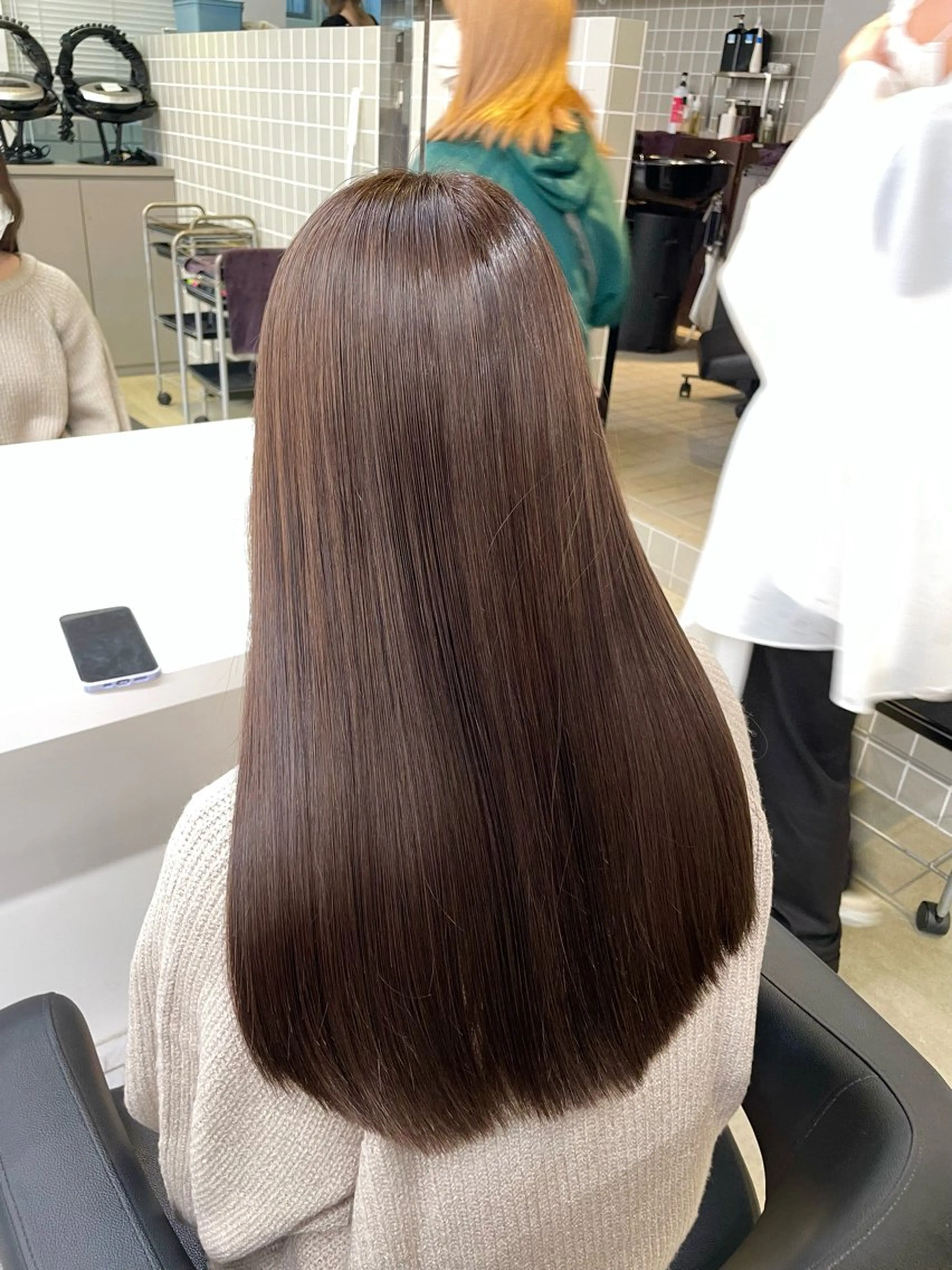 ロング カラー ヘアアレンジ 韓国レイヤー＆ピンク 艶髪🩶maikoのヘアスタイル