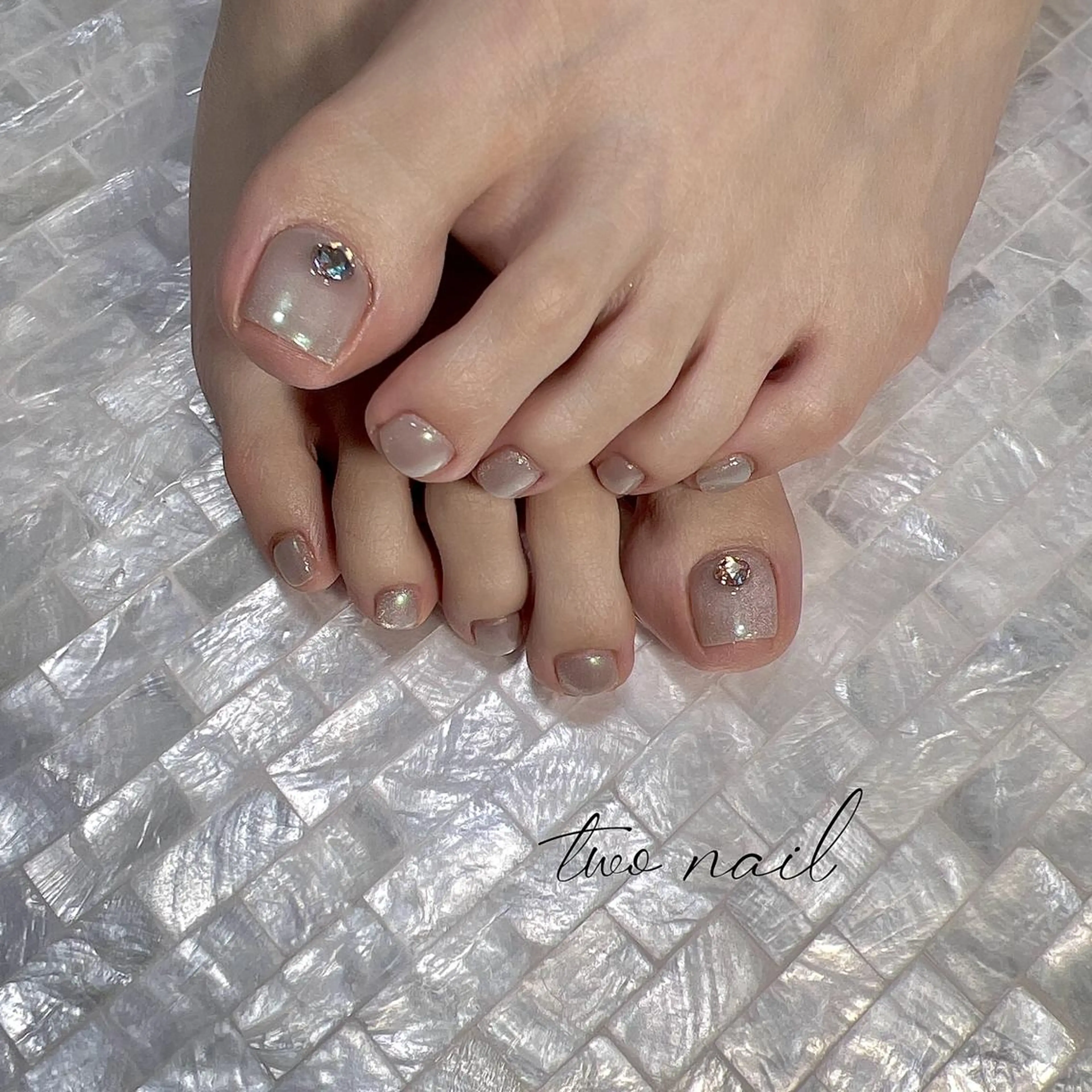 ネイル アートネイル オーロラネイル フットネイル ハート マグネットネイル フットネイル two nailのネイルデザイン