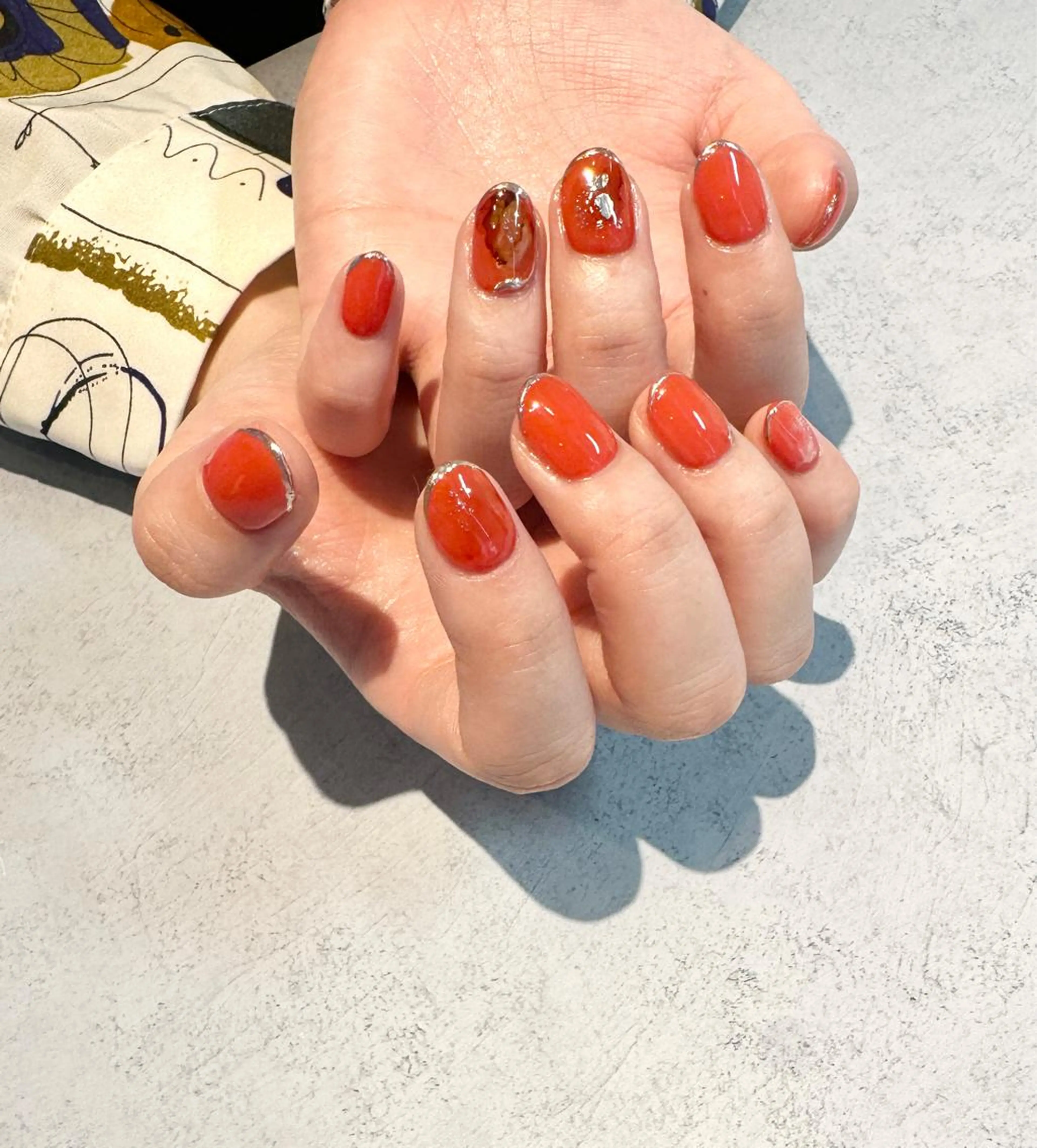 ネイル アートネイル ミラーネイル 持ち込み ワンカラーネイル ハンドネイル Baden Nail ﾊﾞ-ﾃﾞﾝ ﾈｲﾙのネイルデザイン