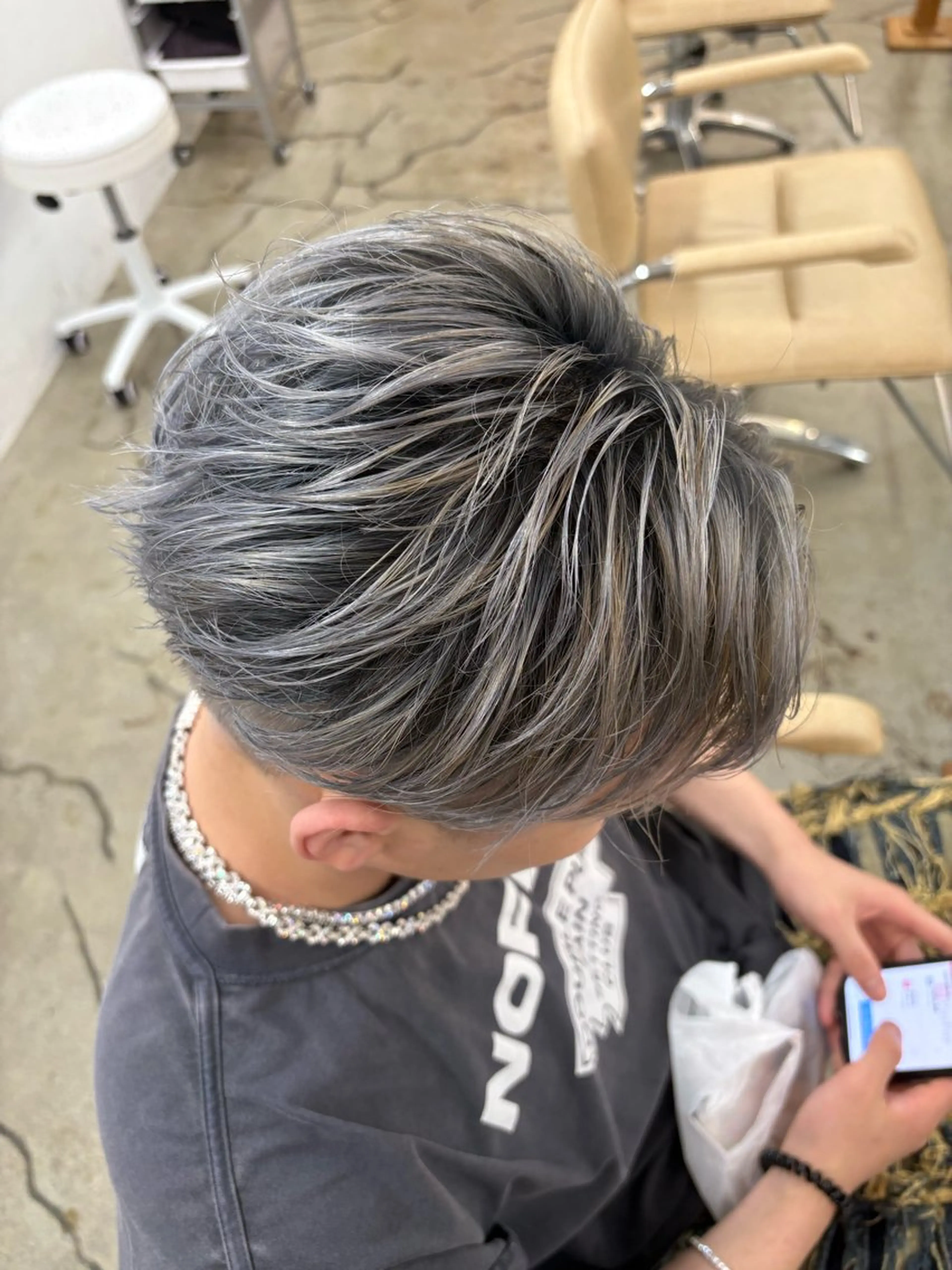 カラー メンズ ヘアカラー メンズハイトーン特化 てるぼうのヘアスタイル
