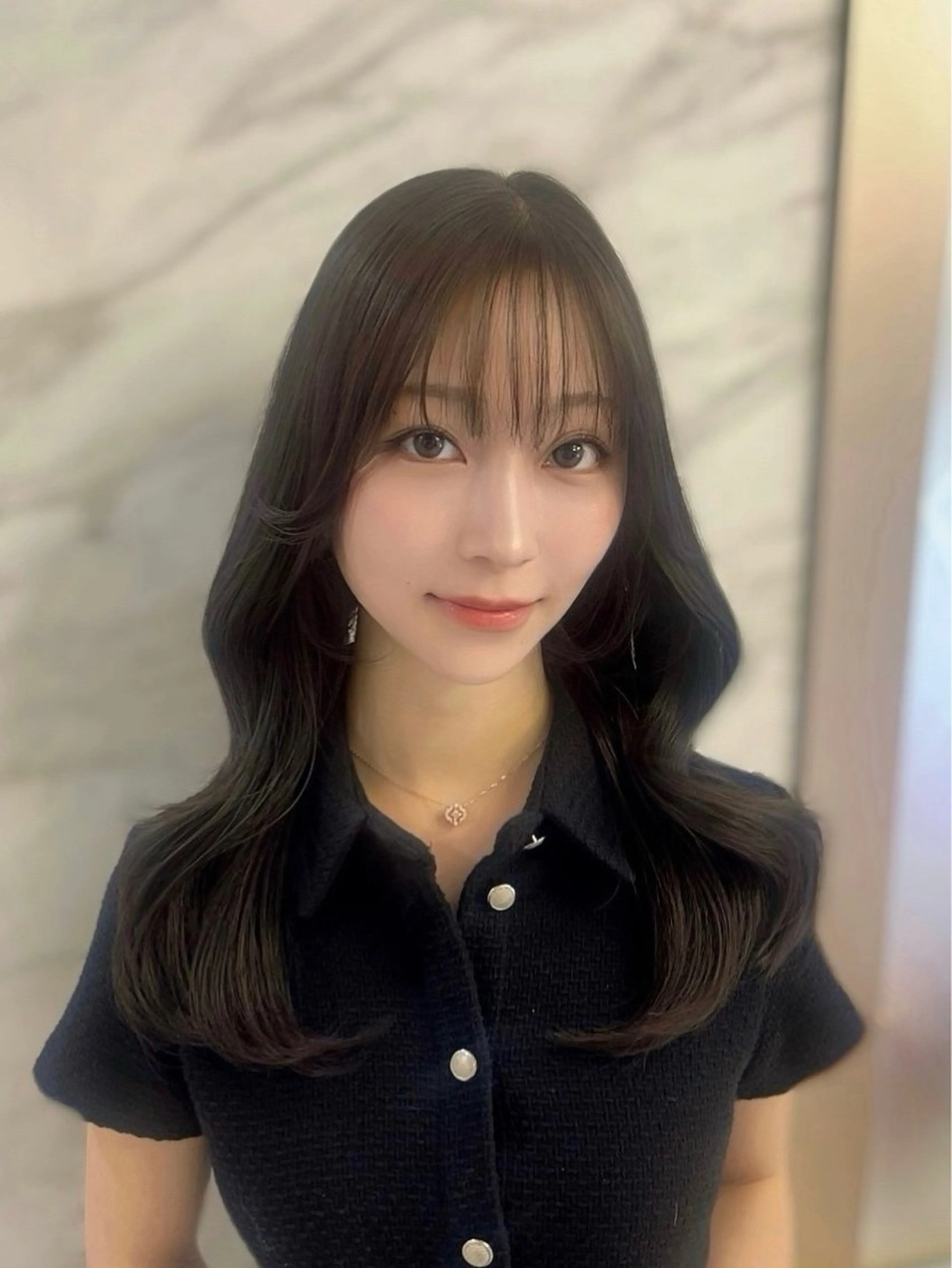 セミロング ヘアセット 韓国🎀レイヤー/艶 髪/縮毛矯正/ユリナのヘアスタイル