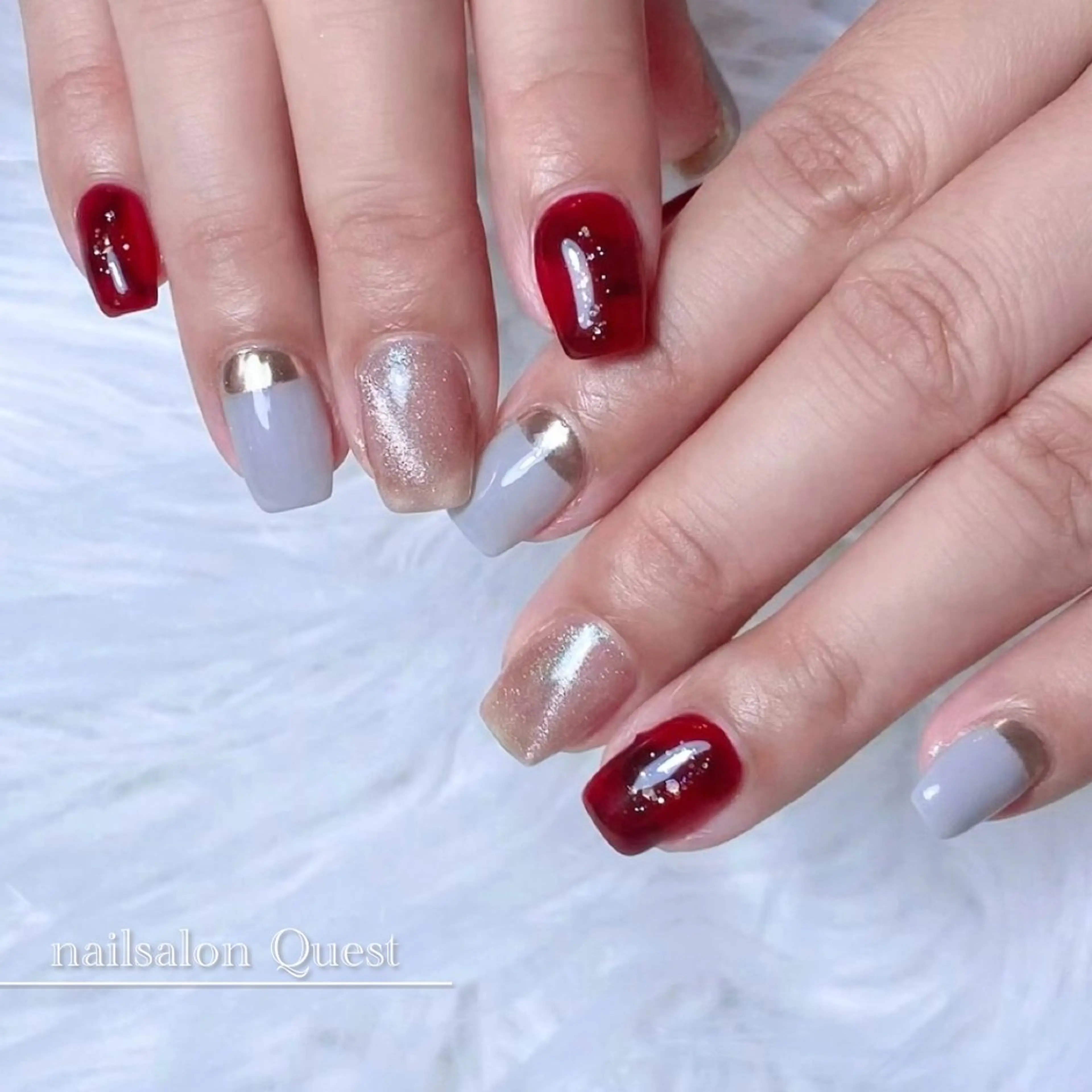 ネイル 長さ出し ロングネイル ハンドネイル nailsalon Questのネイルデザイン