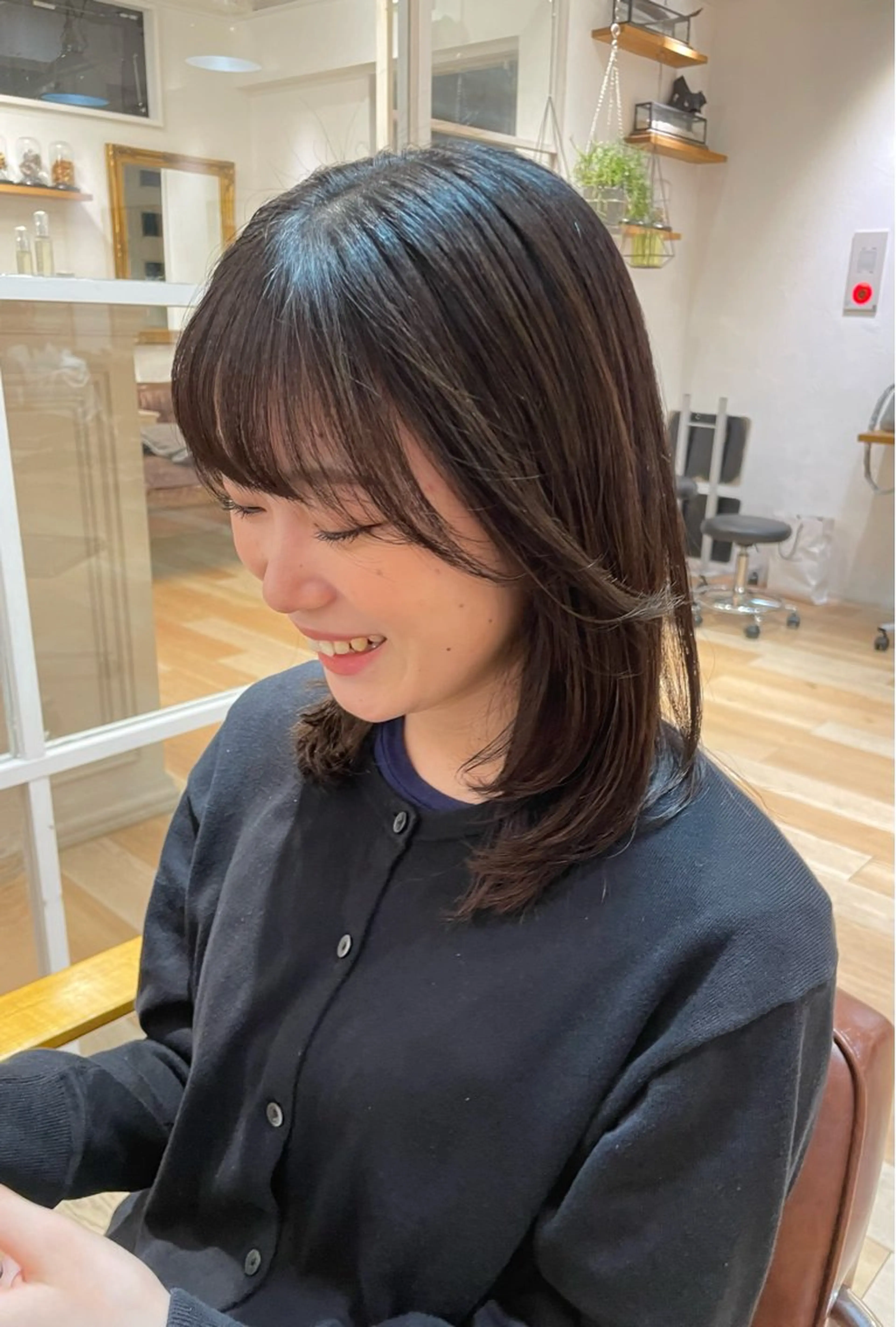 ミディアム パーマ 縮毛矯正 赤み消し×透明感 /🌙suwa🌙のヘアスタイル