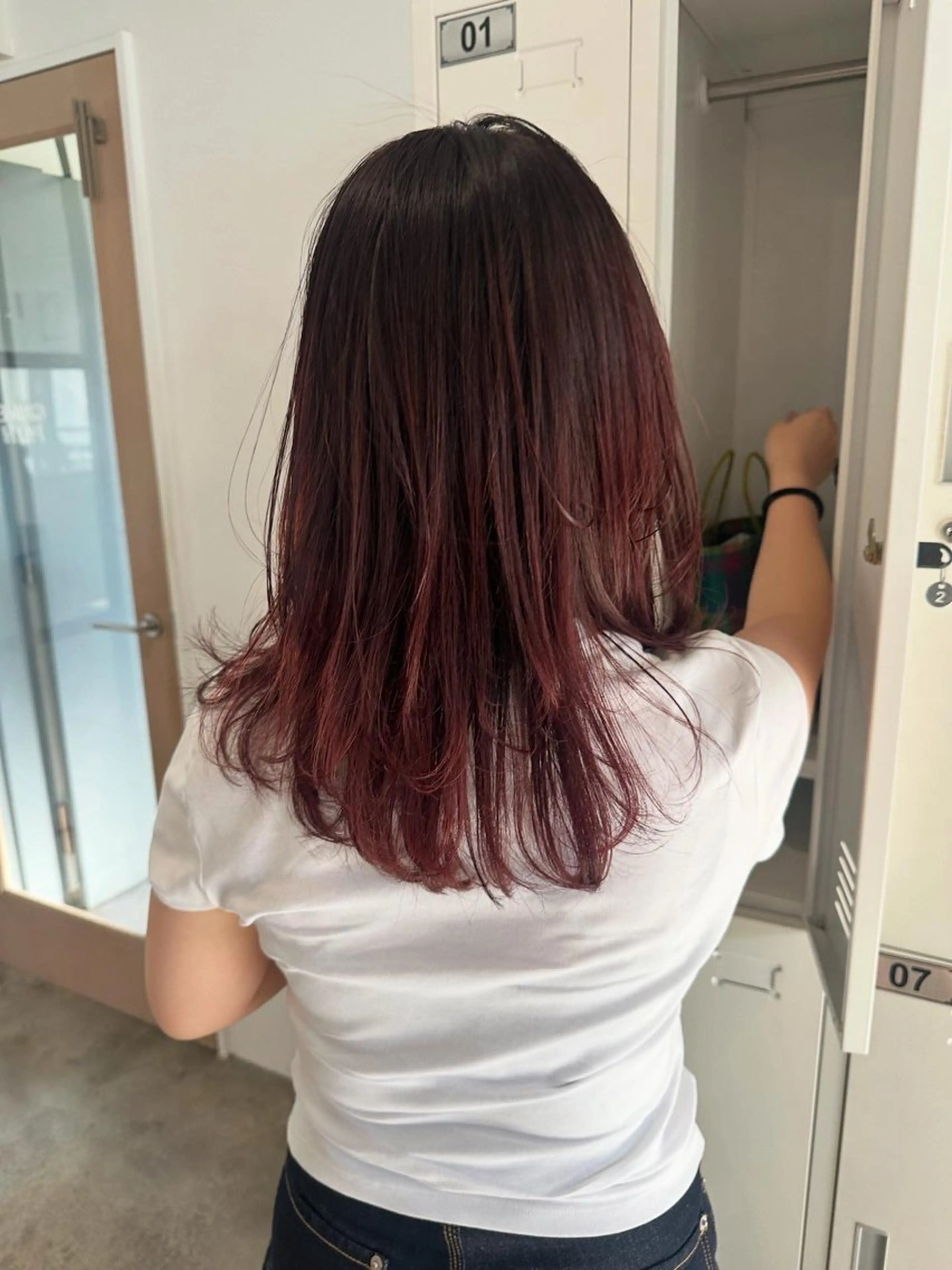 セミロング カラー レッドカラー レイヤーカット カット ヘアカラー トリートメント 中目黒🌼 🌼ハナのヘアスタイル