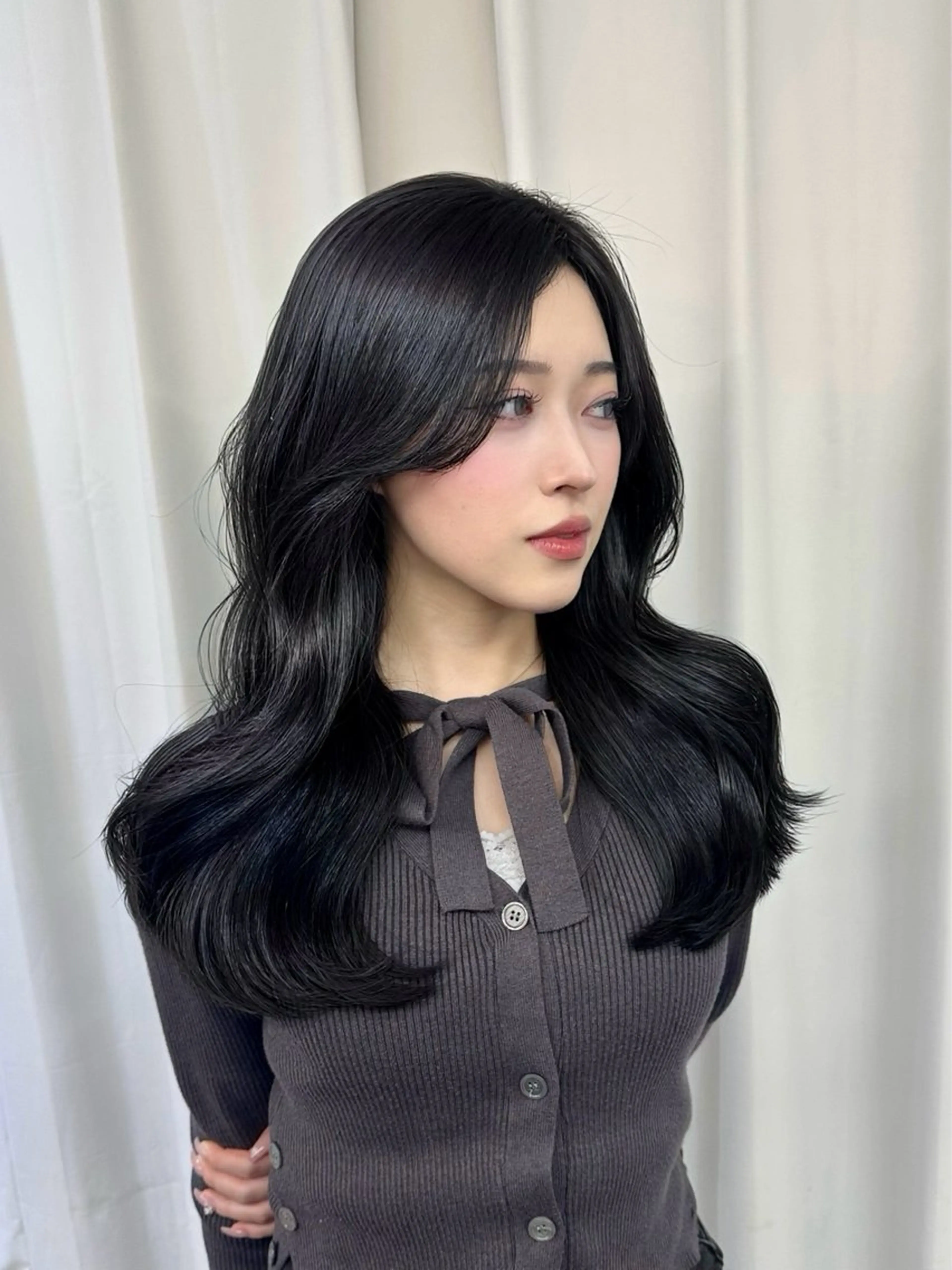 ロング くびれヘア 顔周りカット 縮毛矯正 トリートメント 盛れるヘア♡ 韓国Styleのヘアスタイル