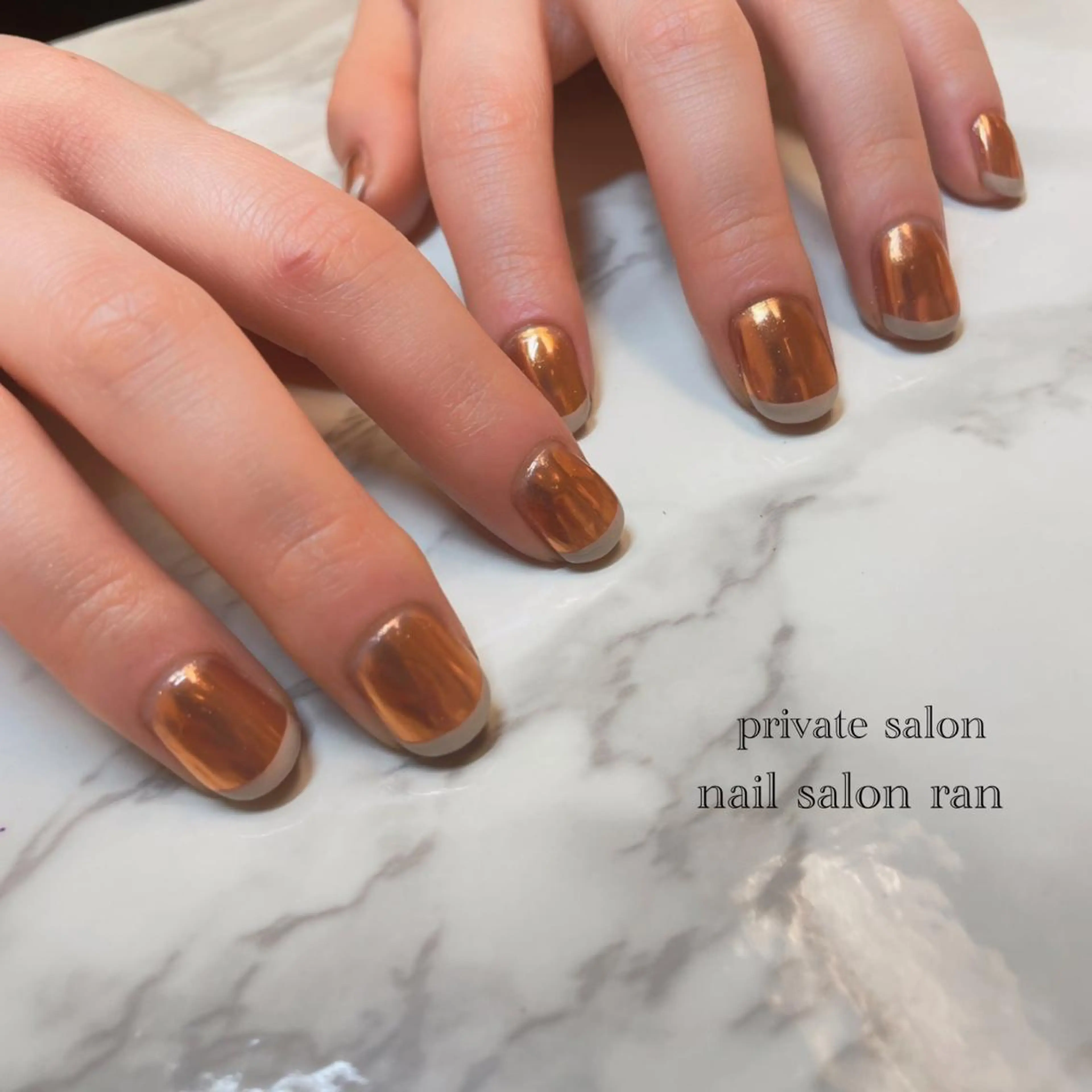 ネイル フレンチネイル ミラーネイル nailsalon ranのネイルデザイン