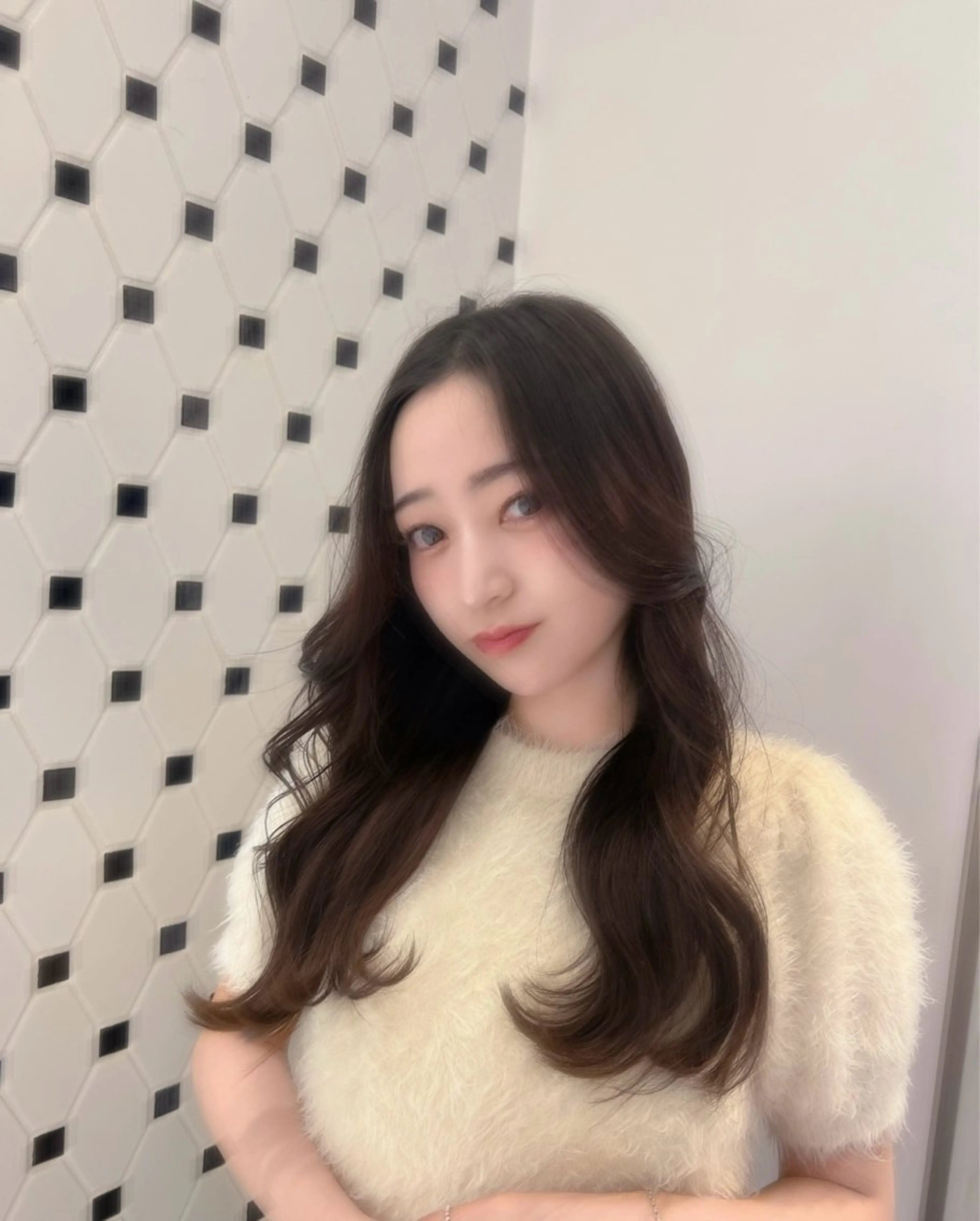 ロング カラー パーマ ヘアアレンジ ヘアカラー トリートメント 顔周り/透明感/銀座 🩵rinoのヘアスタイル
