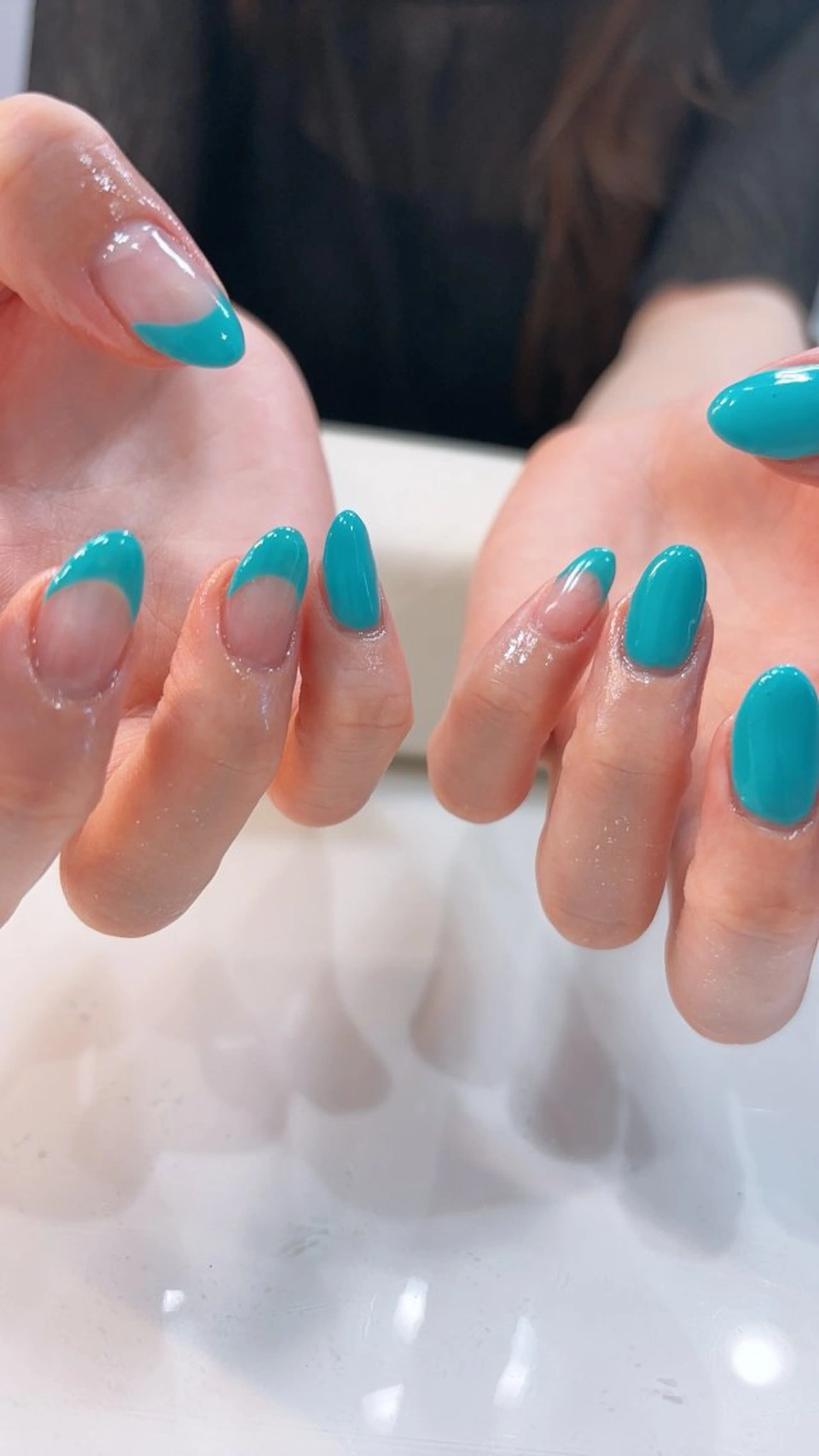 ネイル ブルー ハンドネイル wooone所属・鶴橋wooone nail.rieのネイルデザイン