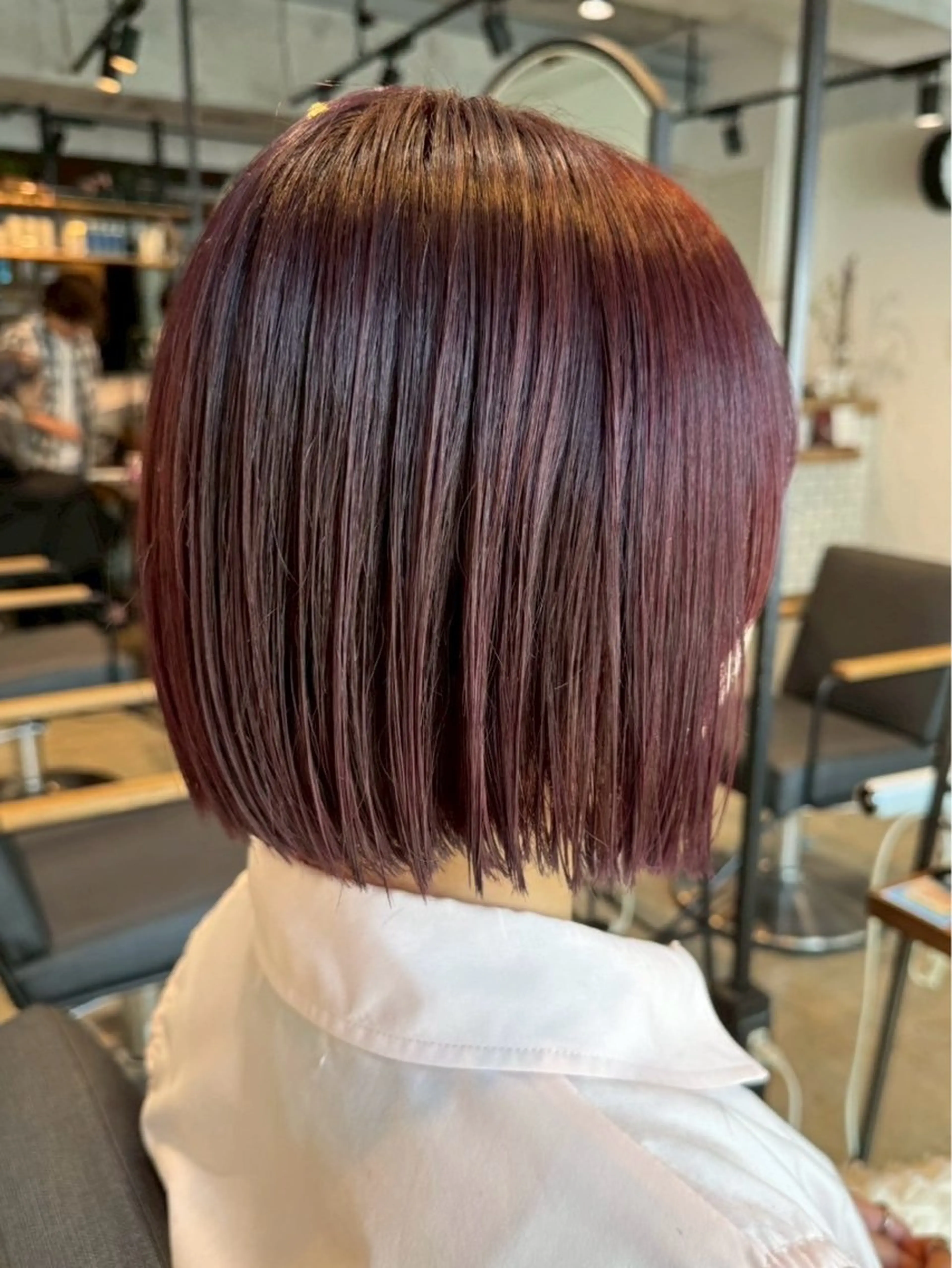 ミディアム ヘアカラー 暖色カラー🌺／ 髪質改善🌿／ゆうかのヘアスタイル