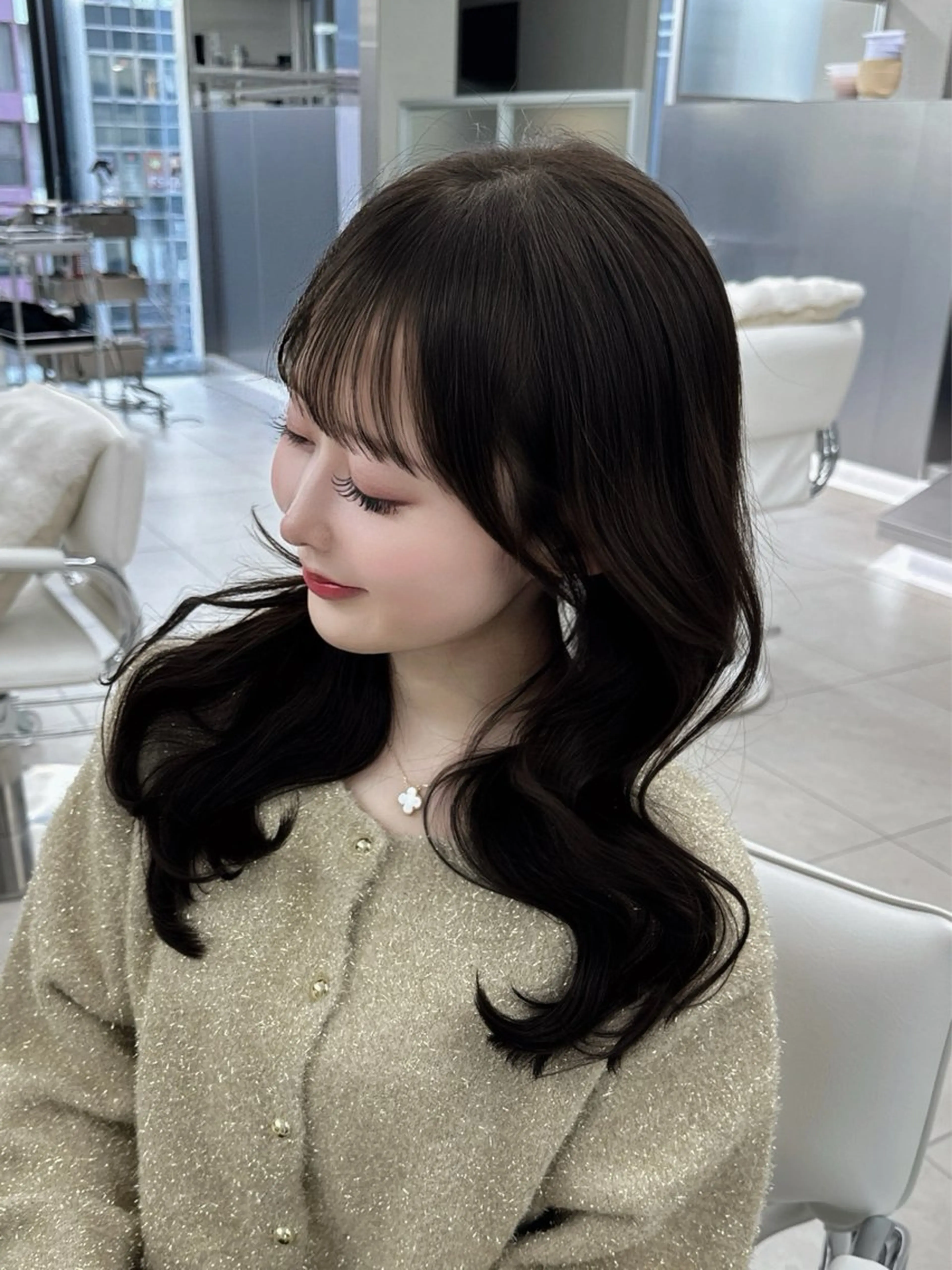 ミディアム のり🐼顔まわり/ 韓国/レイヤーカットのヘアスタイル