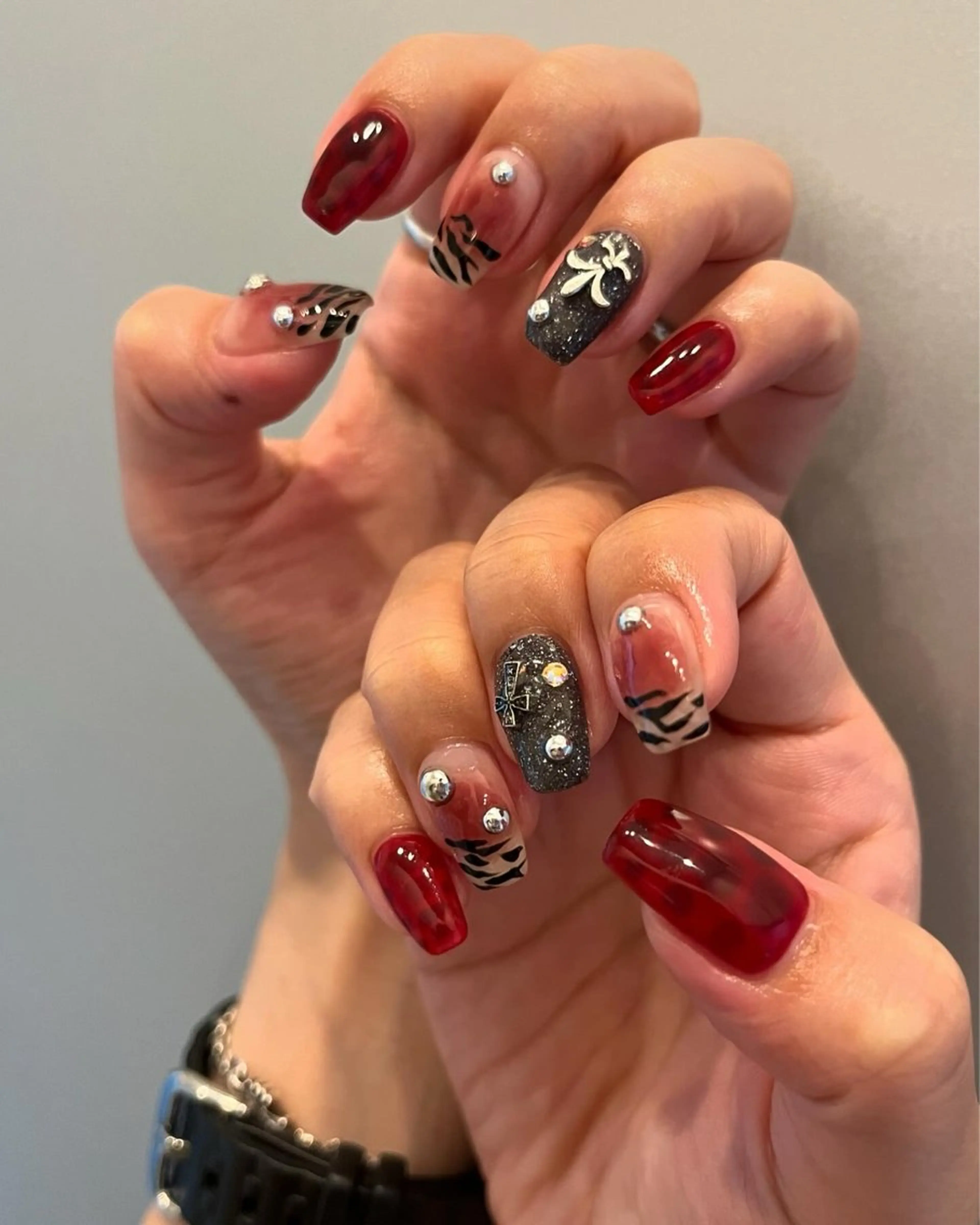 ネイル ボルドー ハンドネイル ruirui.naildesign所属・RUI ☆のネイルデザイン