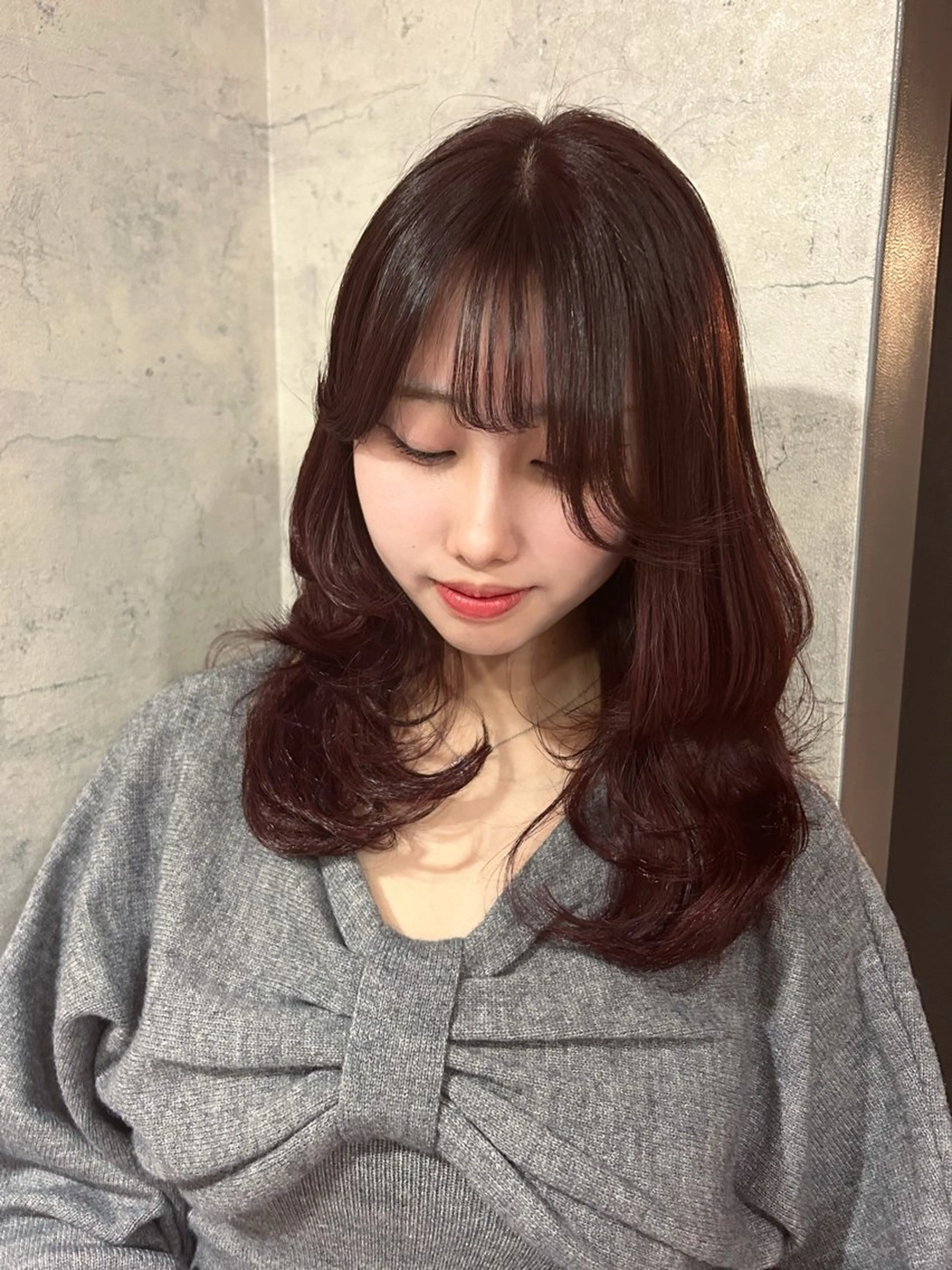 ミディアム カラー ブリーチ カシス ダブルカラー ブリーチなしカラー ピンクカラー ヘアカラー パーソナルカラー 診断🍀マリンのヘアスタイル