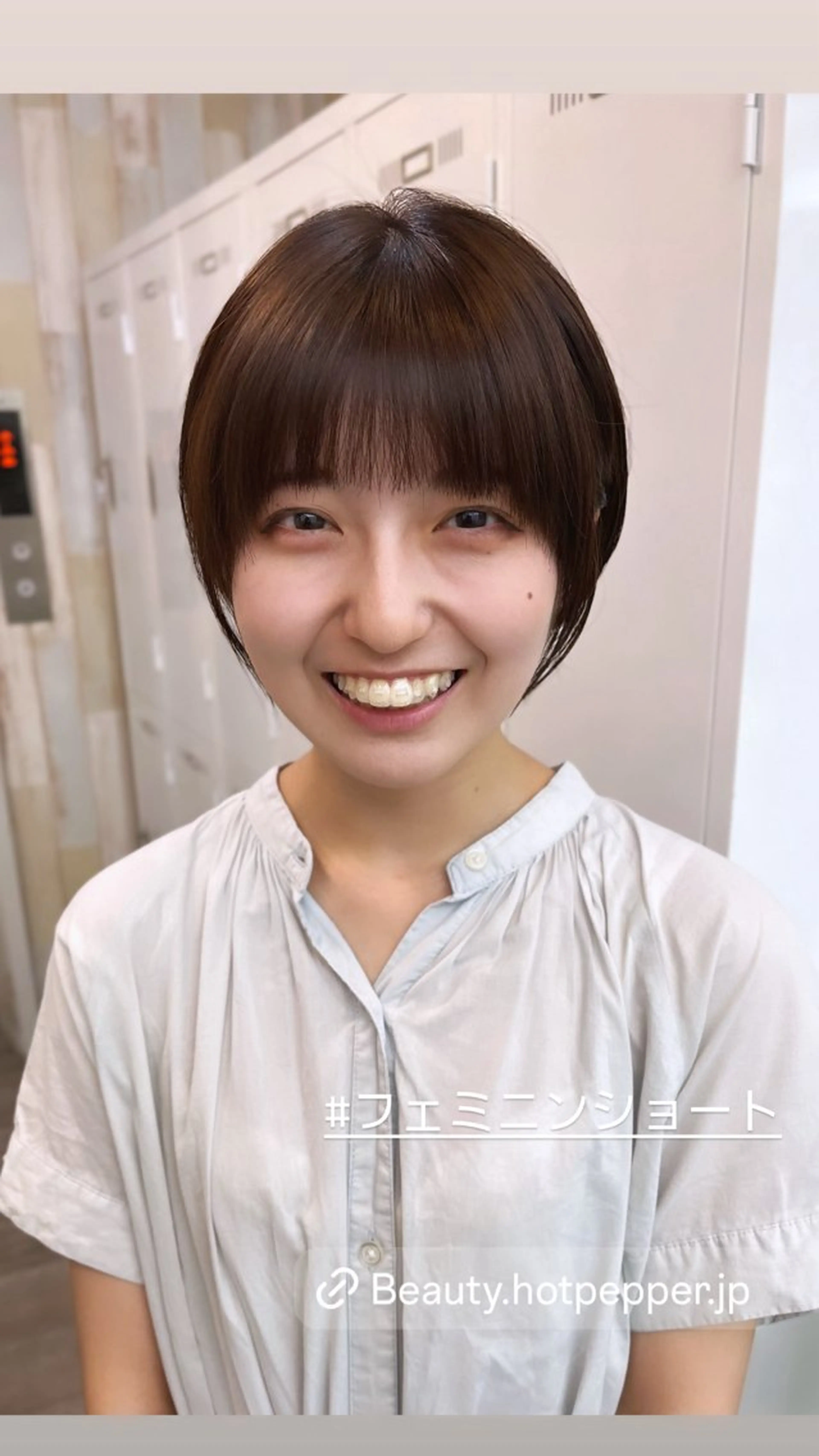 ショート カラー パーマ ヘアアレンジ 丸みショート ボブ 似合わせカット ショートヘア カット ヘアカラー トリートメント ヘッドスパ ヘアセット 二ヶ月綺麗が続くレ イヤー/星野六三四のヘアスタイル