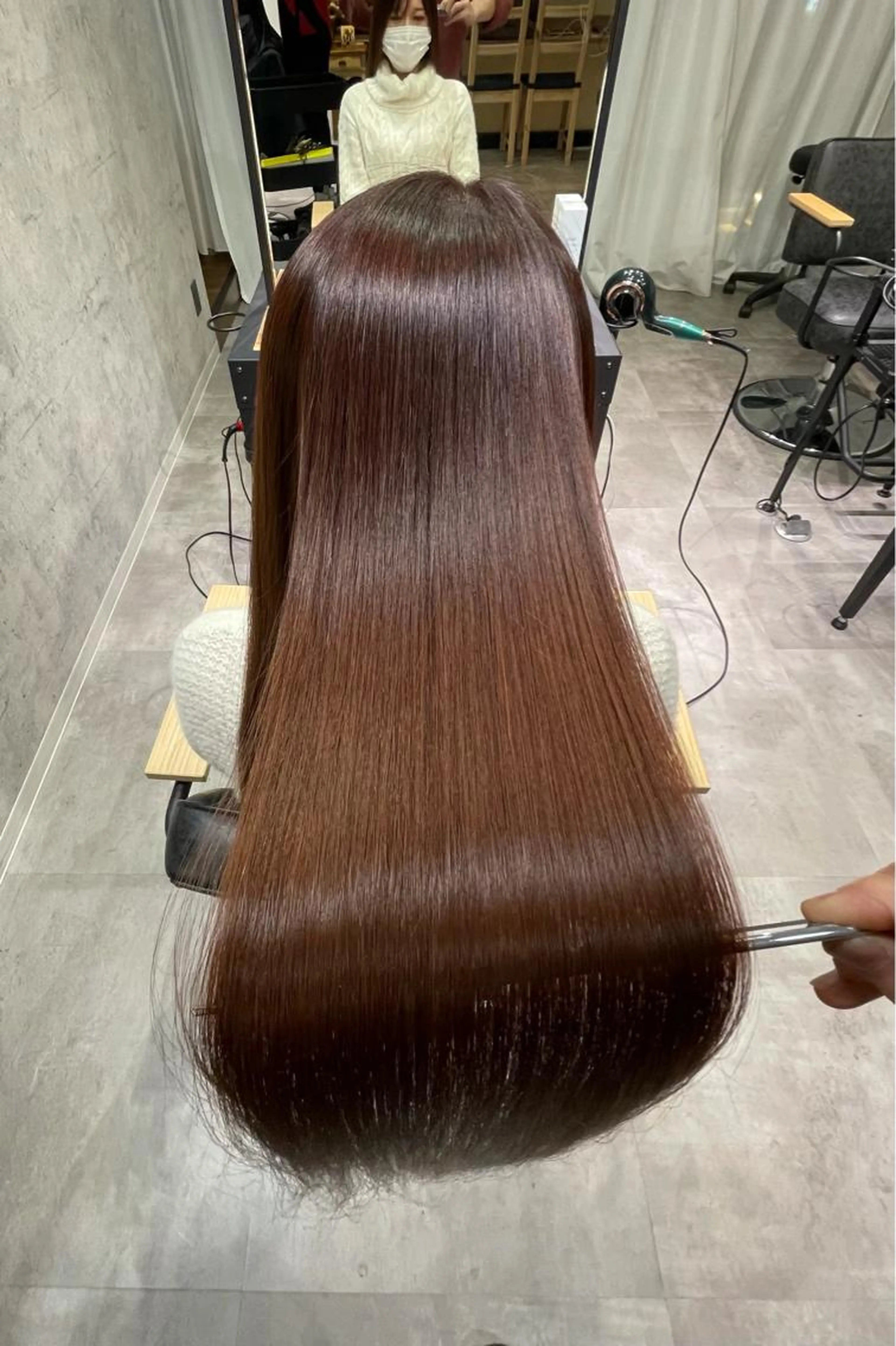 【KINUGAMIフルコース】縮毛矯正＋カラー＋髪質改善トリートメント   35000円の写真