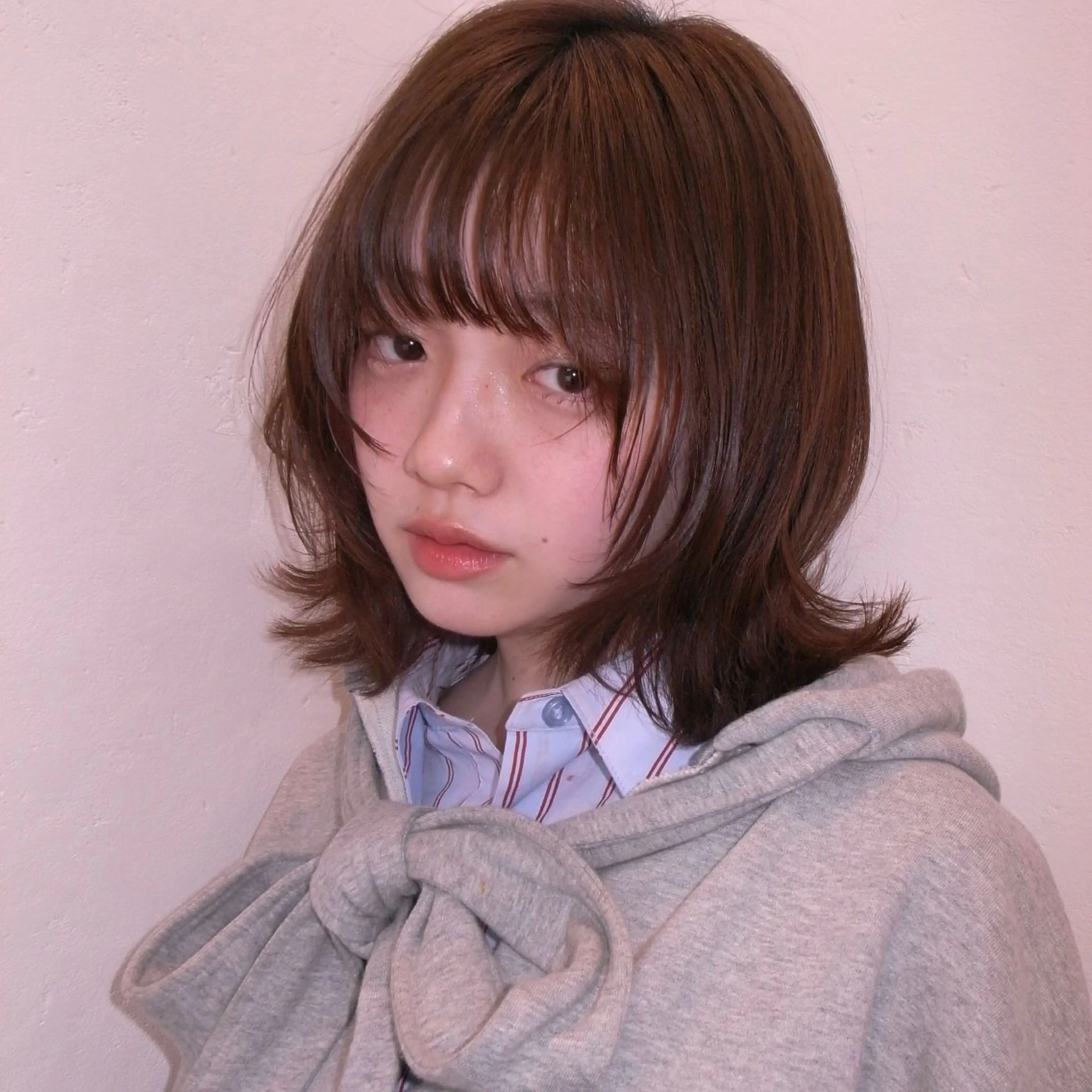 ミディアム カラー ヘアカラー ベージュ/透明感/ 桃子🎀のヘアスタイル