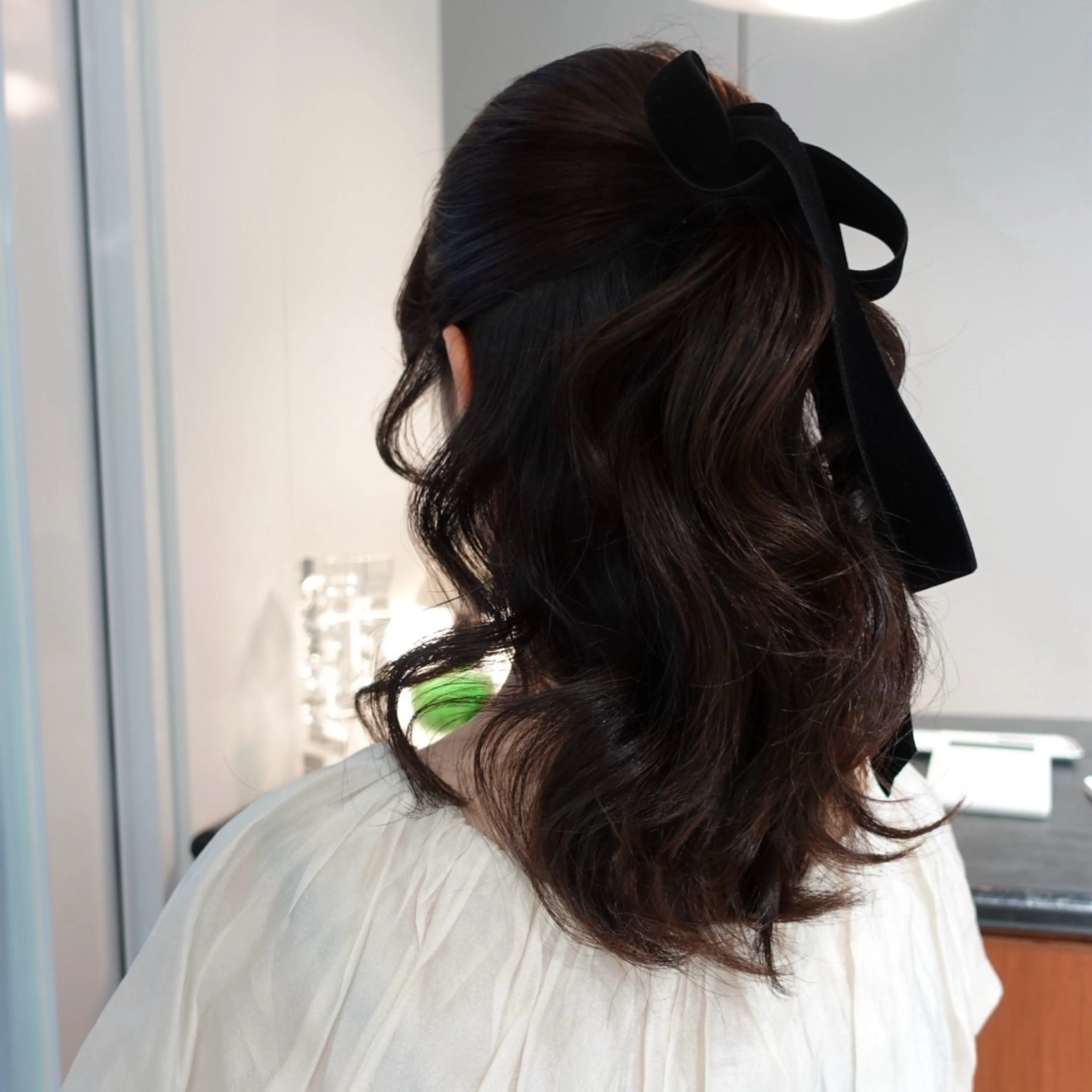 ミディアム ヘアアレンジ ハーフアップ ヘアセット 🌐サトウ リョウ🌐のヘアスタイル