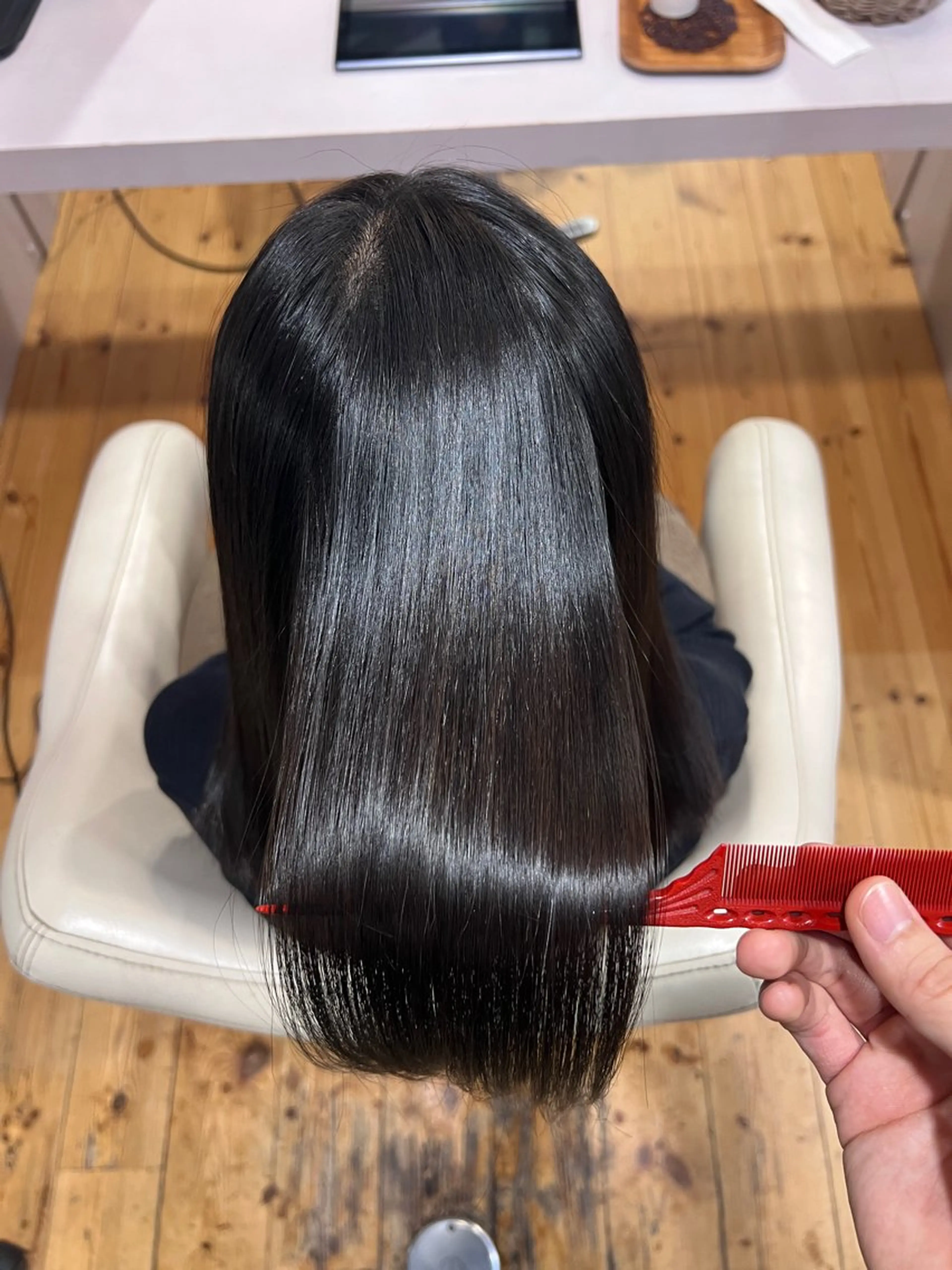 セミロング カット 縮毛矯正 トリートメント 佐藤 翔空【艶 カラー/縮毛矯正】のヘアスタイル